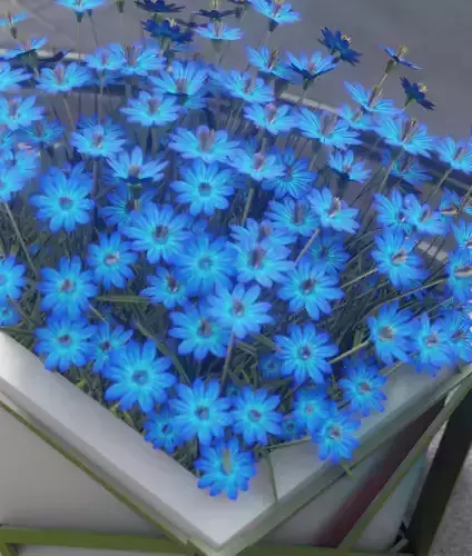 City Flower Pot with Blue Flowers - Object 5 Low-poly 3D model City Flower Pot with Blue Flowers - Object 5 Low-poly 3D model