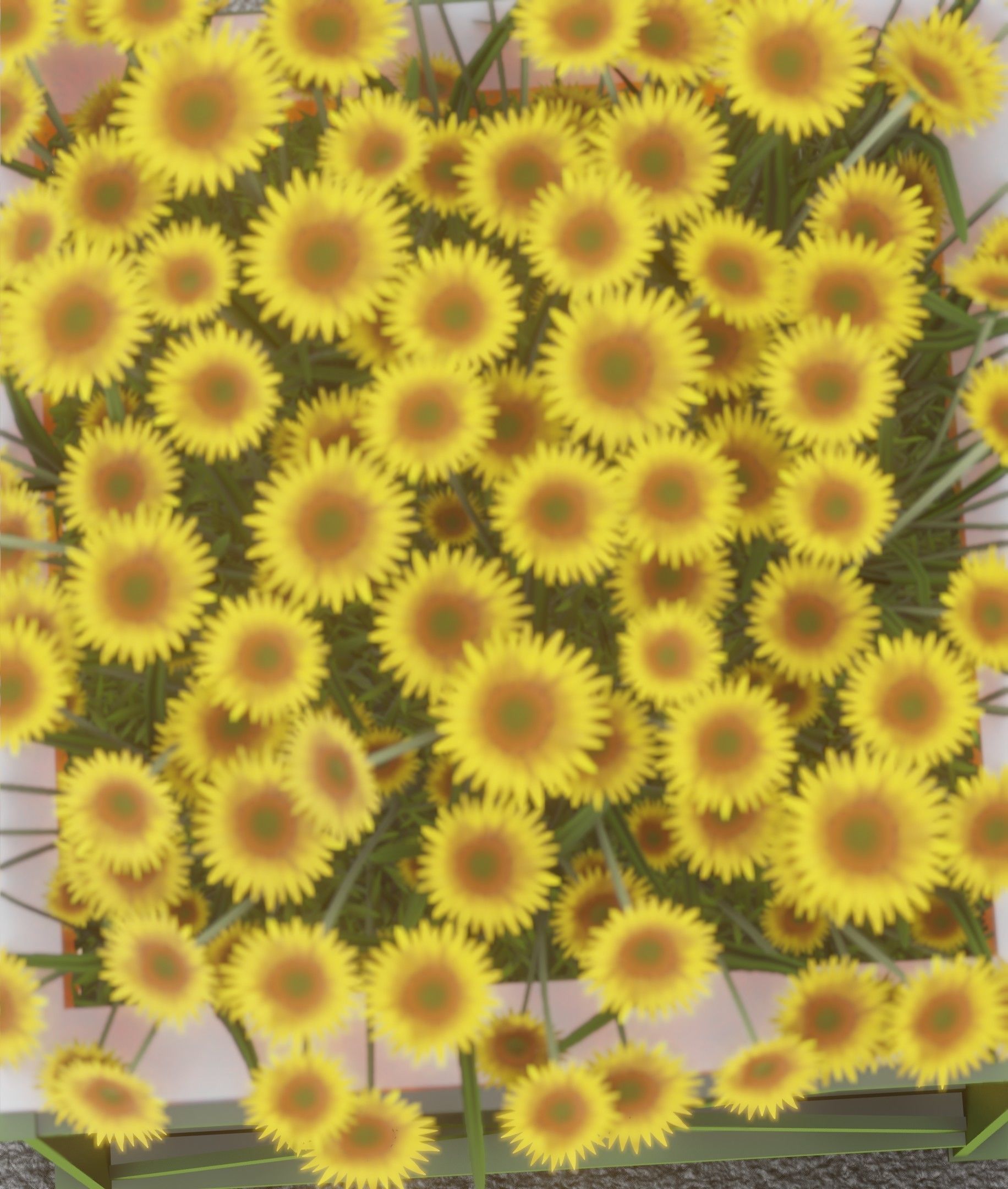 City Flower Pot with Sunflowers - Object 6 Low-poly 3D model_37