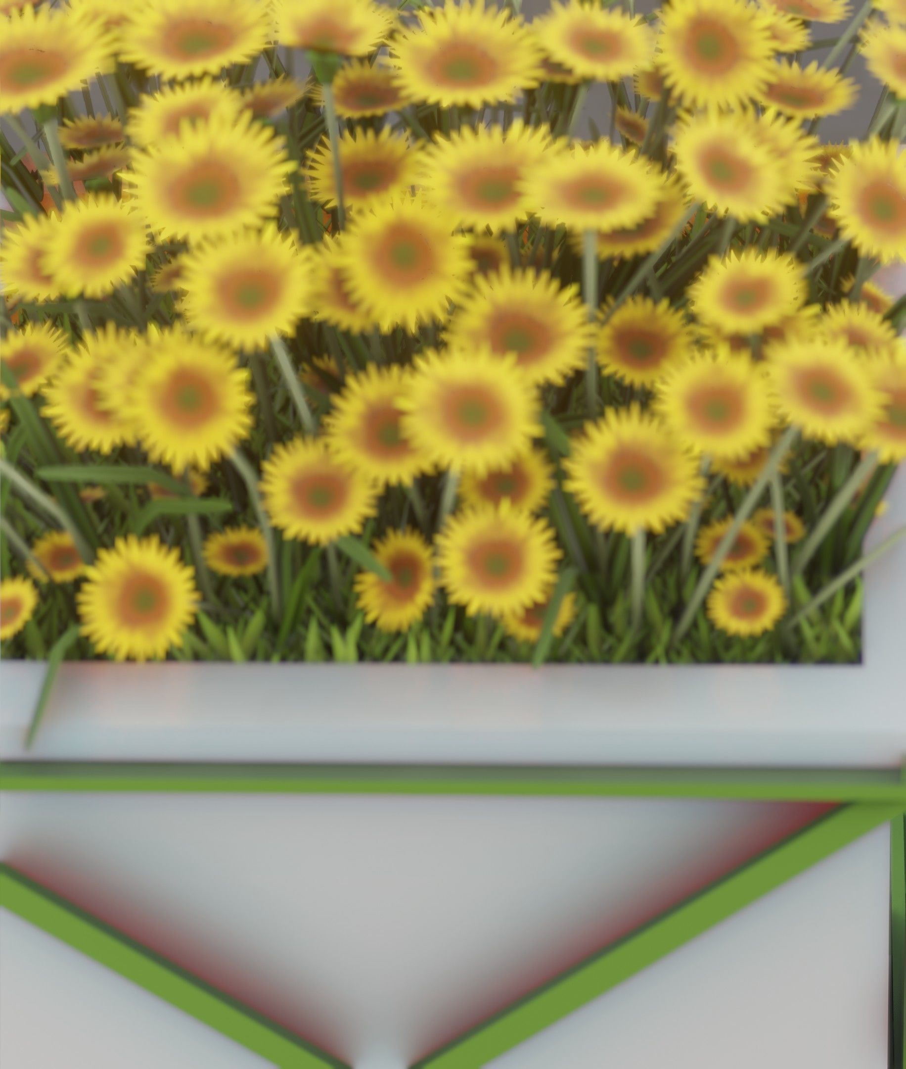 City Flower Pot with Sunflowers - Object 6 Low-poly 3D model_7