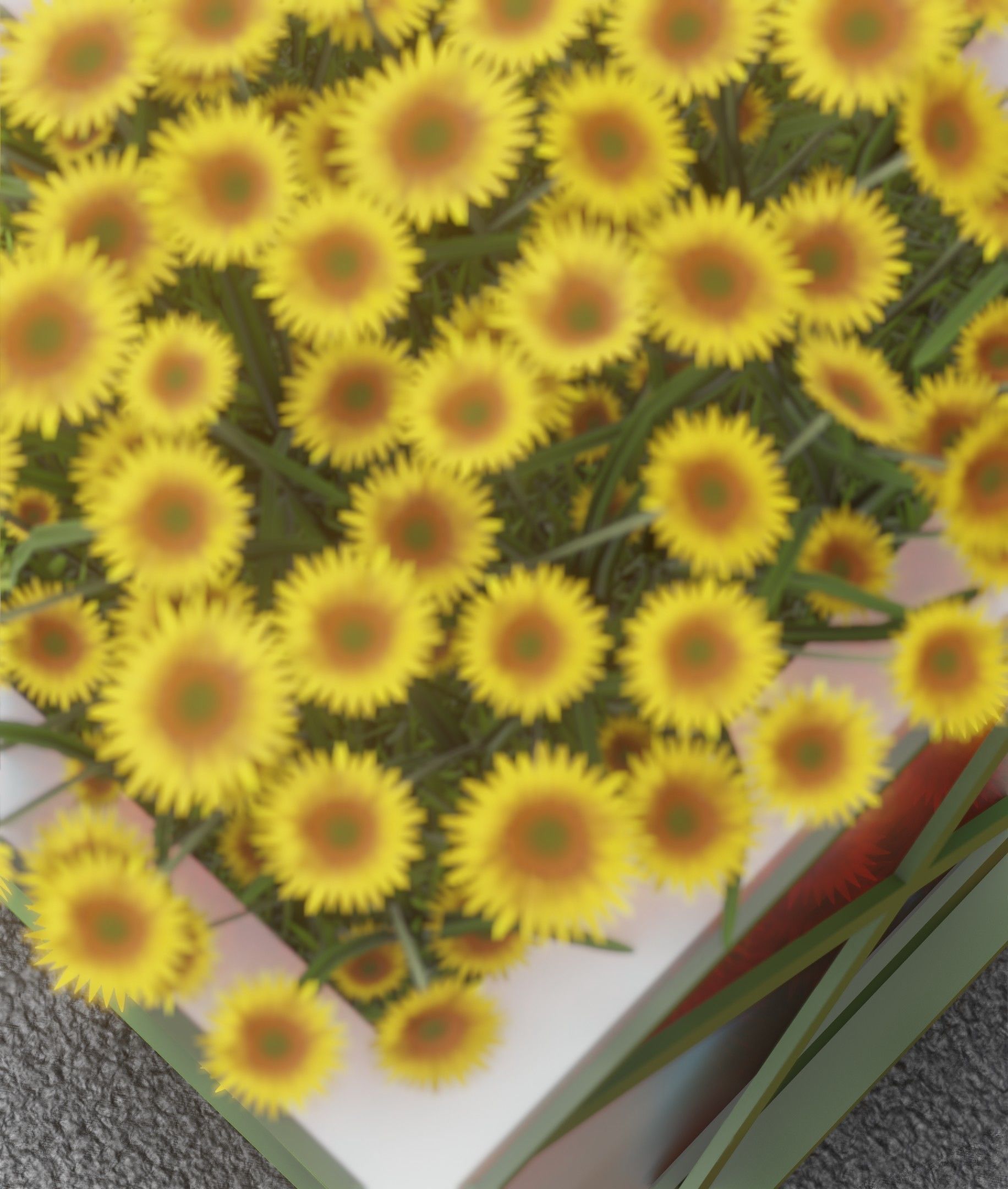 City Flower Pot with Sunflowers - Object 6 Low-poly 3D model_39