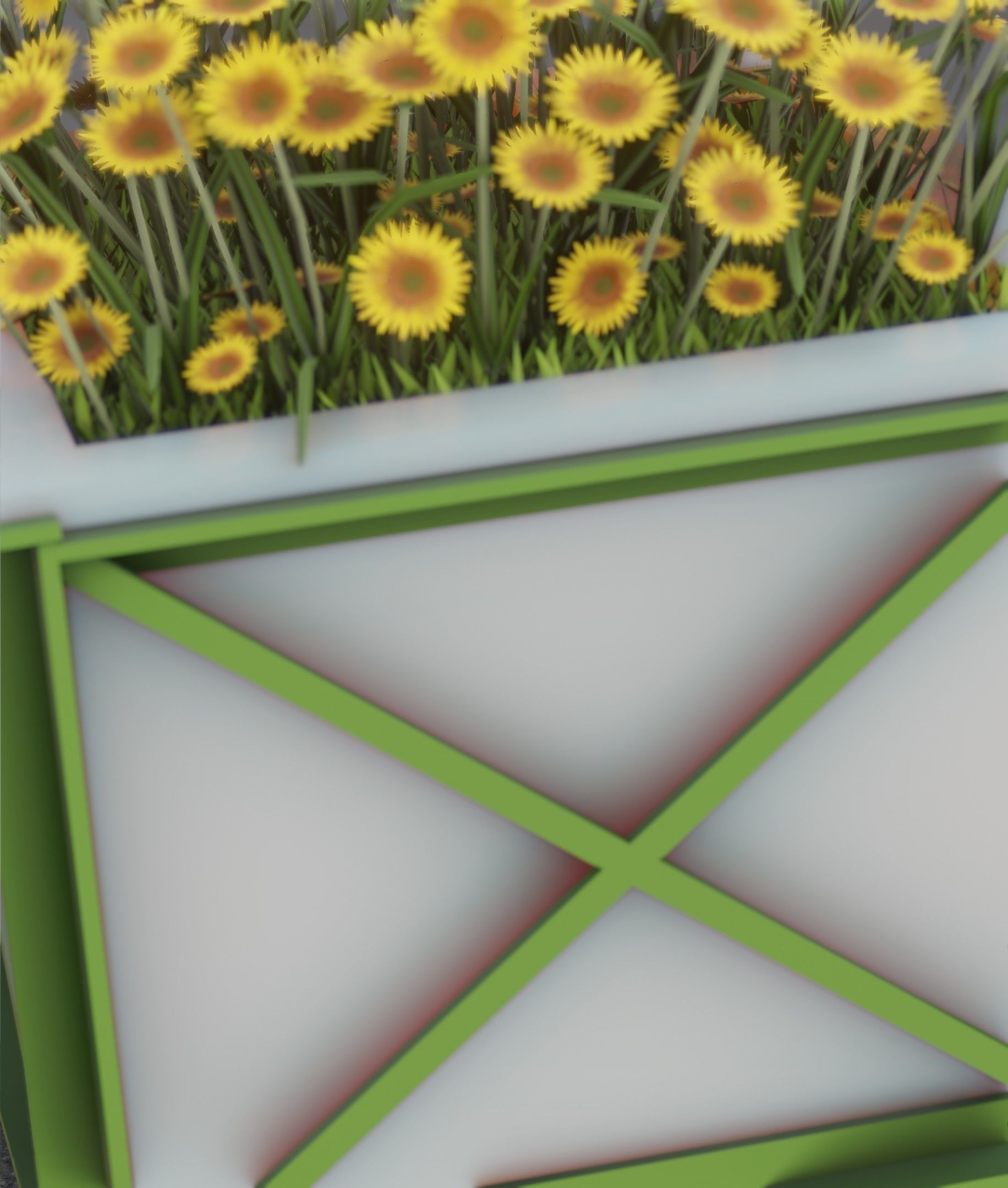 City Flower Pot with Sunflowers - Object 6 Low-poly 3D model_34