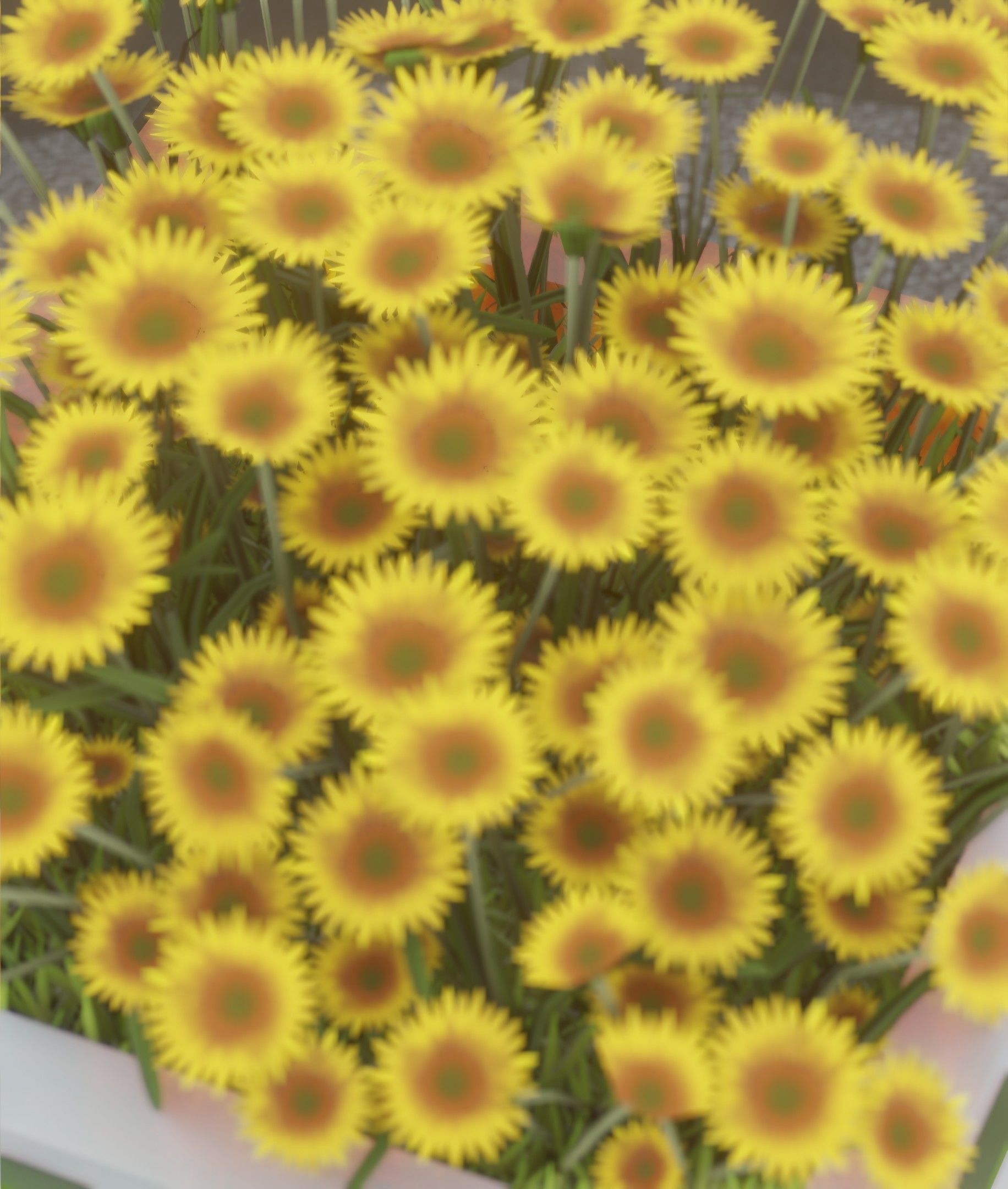 City Flower Pot with Sunflowers - Object 6 Low-poly 3D model_3
