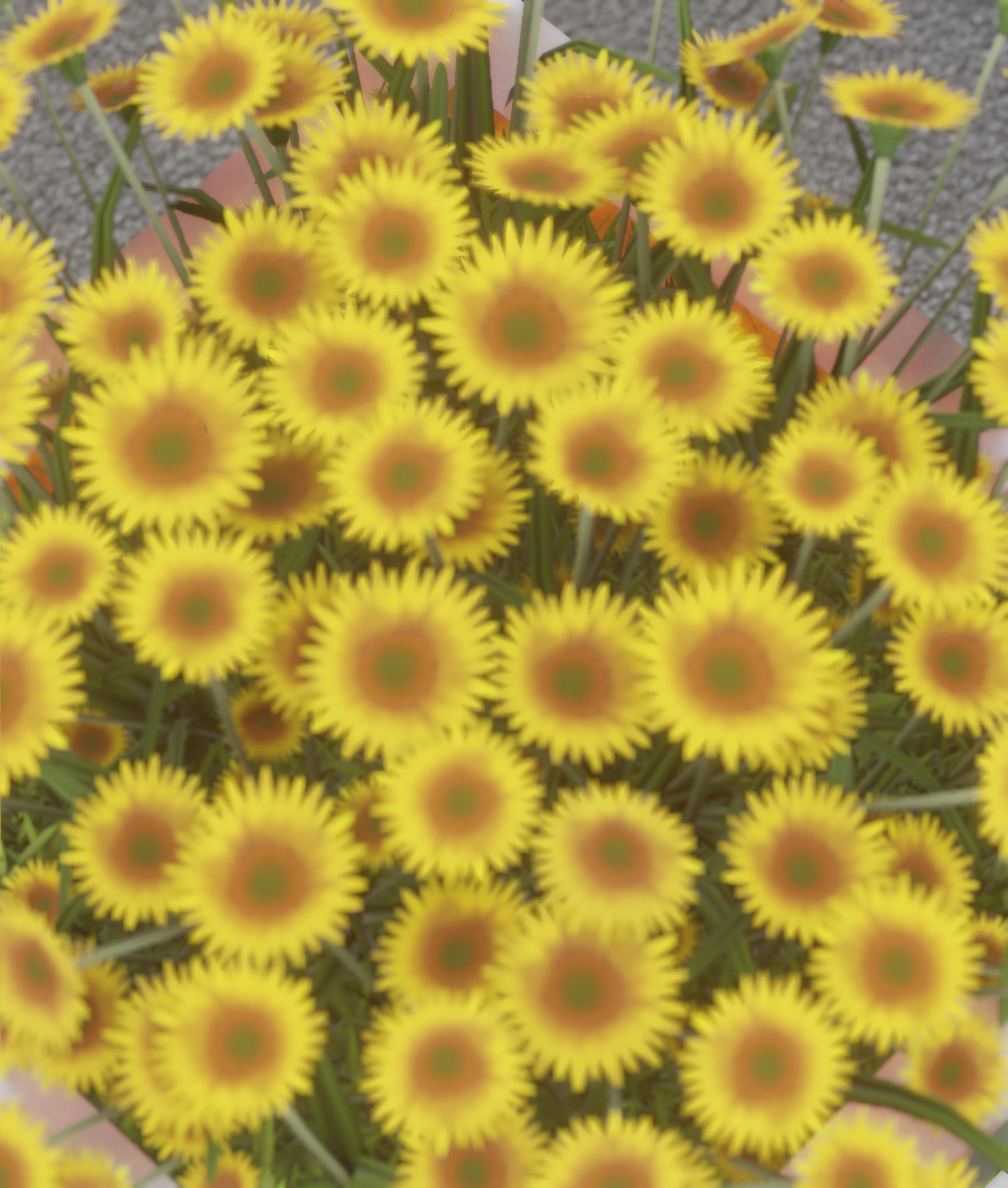 City Flower Pot with Sunflowers - Object 6 Low-poly 3D model_35