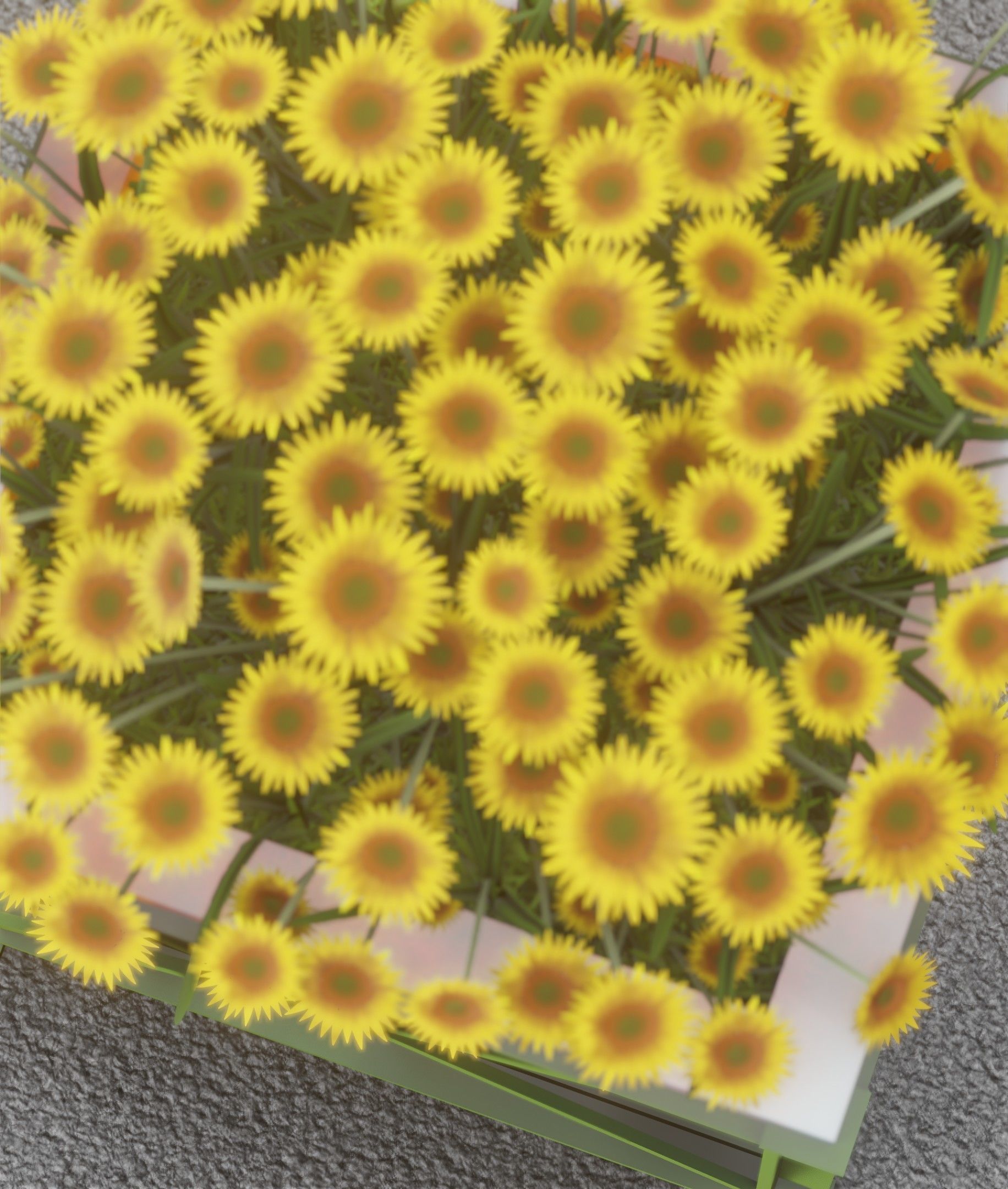 City Flower Pot with Sunflowers - Object 6 Low-poly 3D model_38