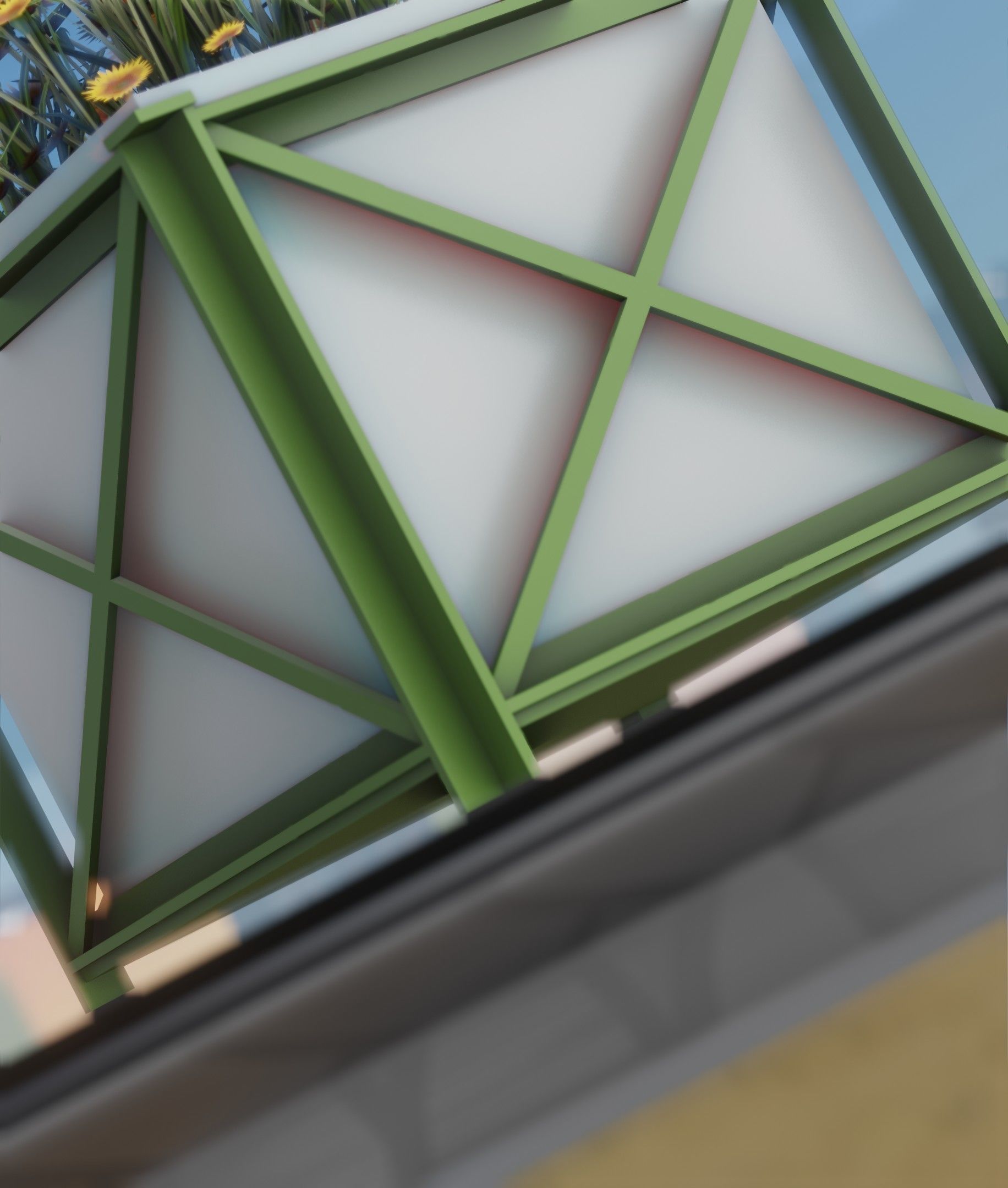 City Flower Pot with Sunflowers - Object 6 Low-poly 3D model_45