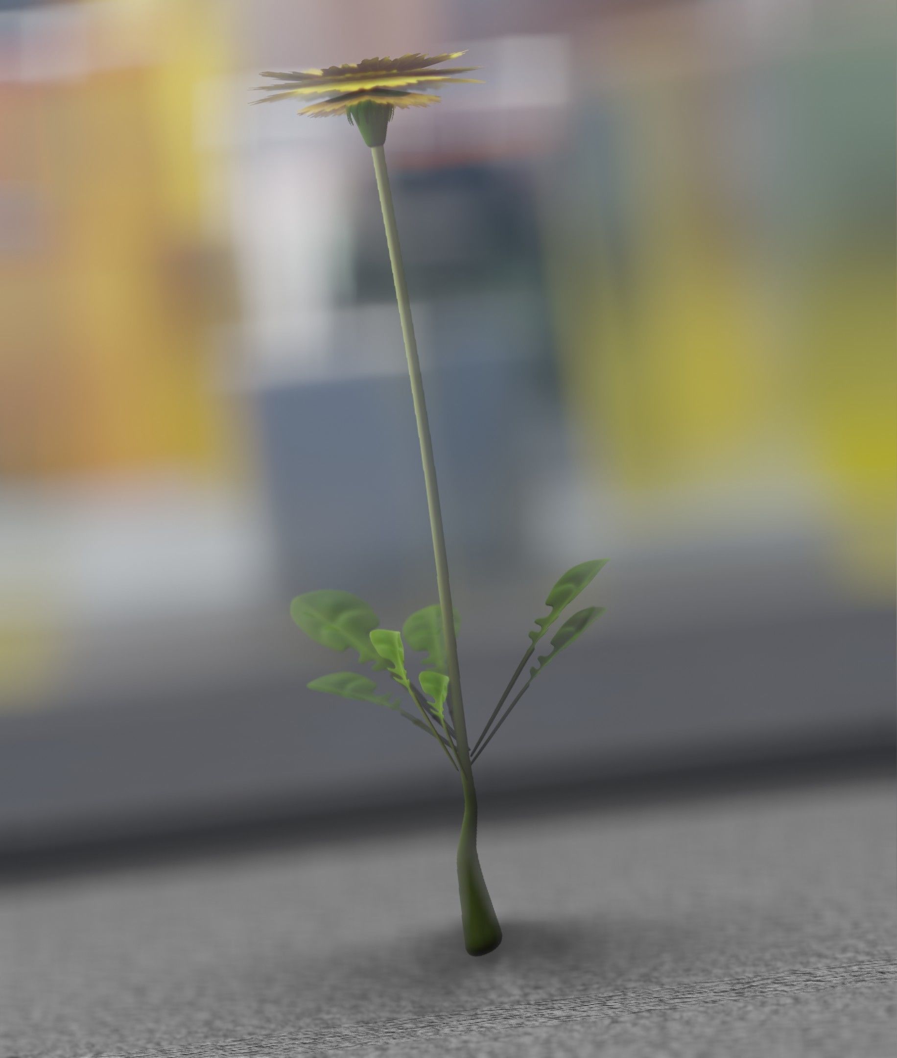 Low-Poly Dandelion Flower Version 1 - Object 7 Low-poly 3D model_42