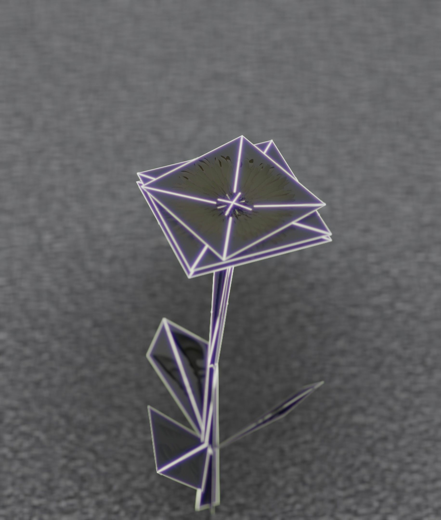 Low-Poly Dandelion Flower Version 1 - Object 7 Low-poly 3D model_3