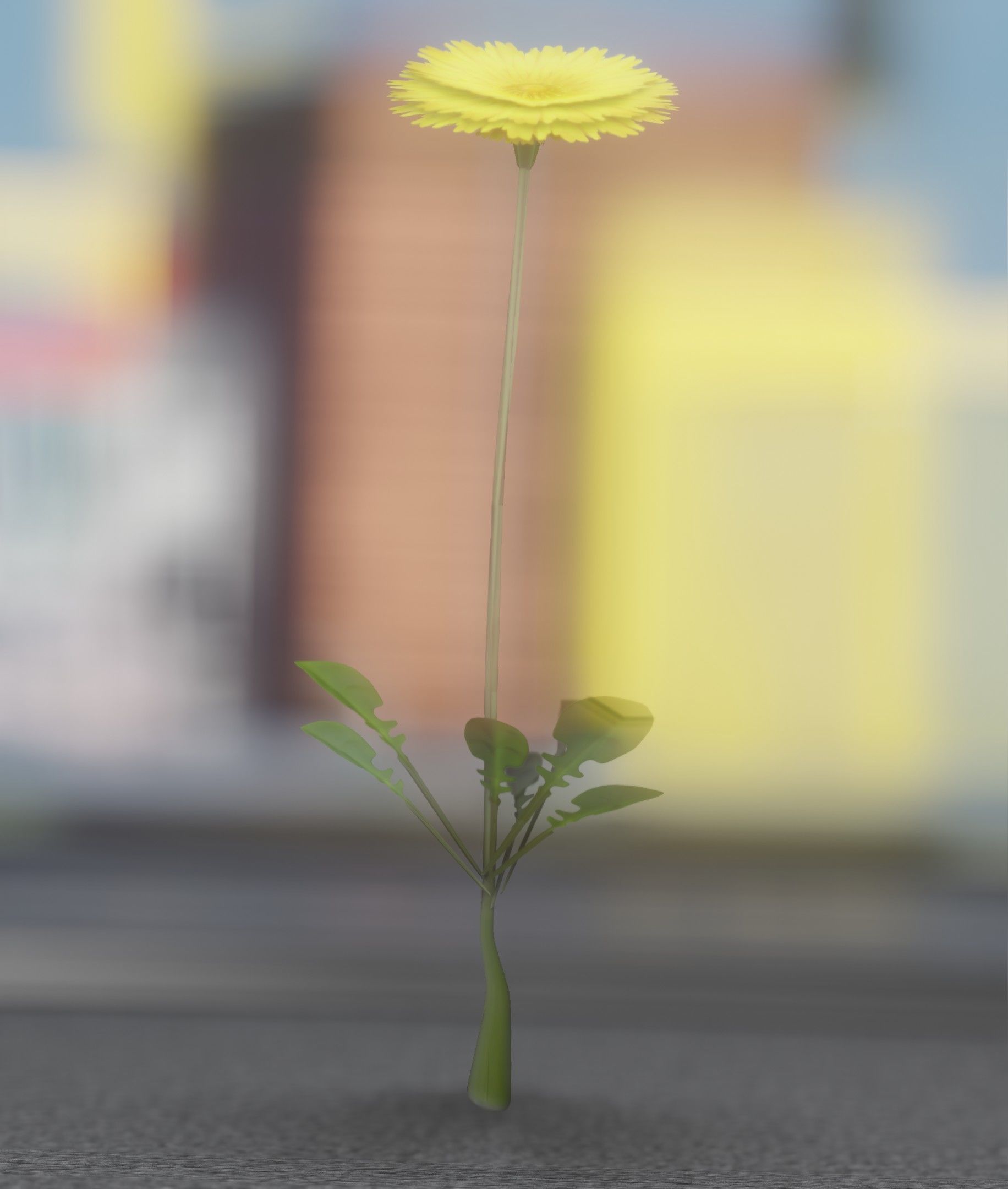 Low-Poly Dandelion Flower Version 2 - Object 8 Low-poly 3D model_35