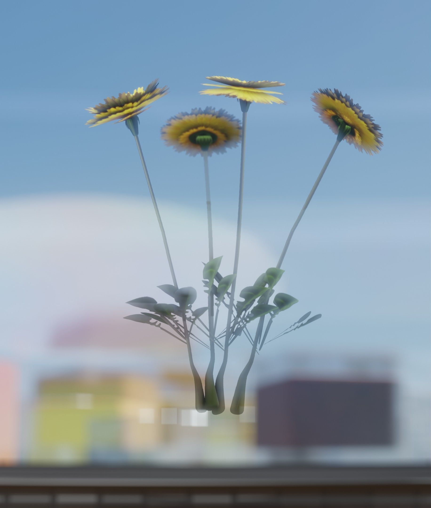 Low-Poly Dandelion Flower Version 5 - Object 11 Low-poly 3D model_50