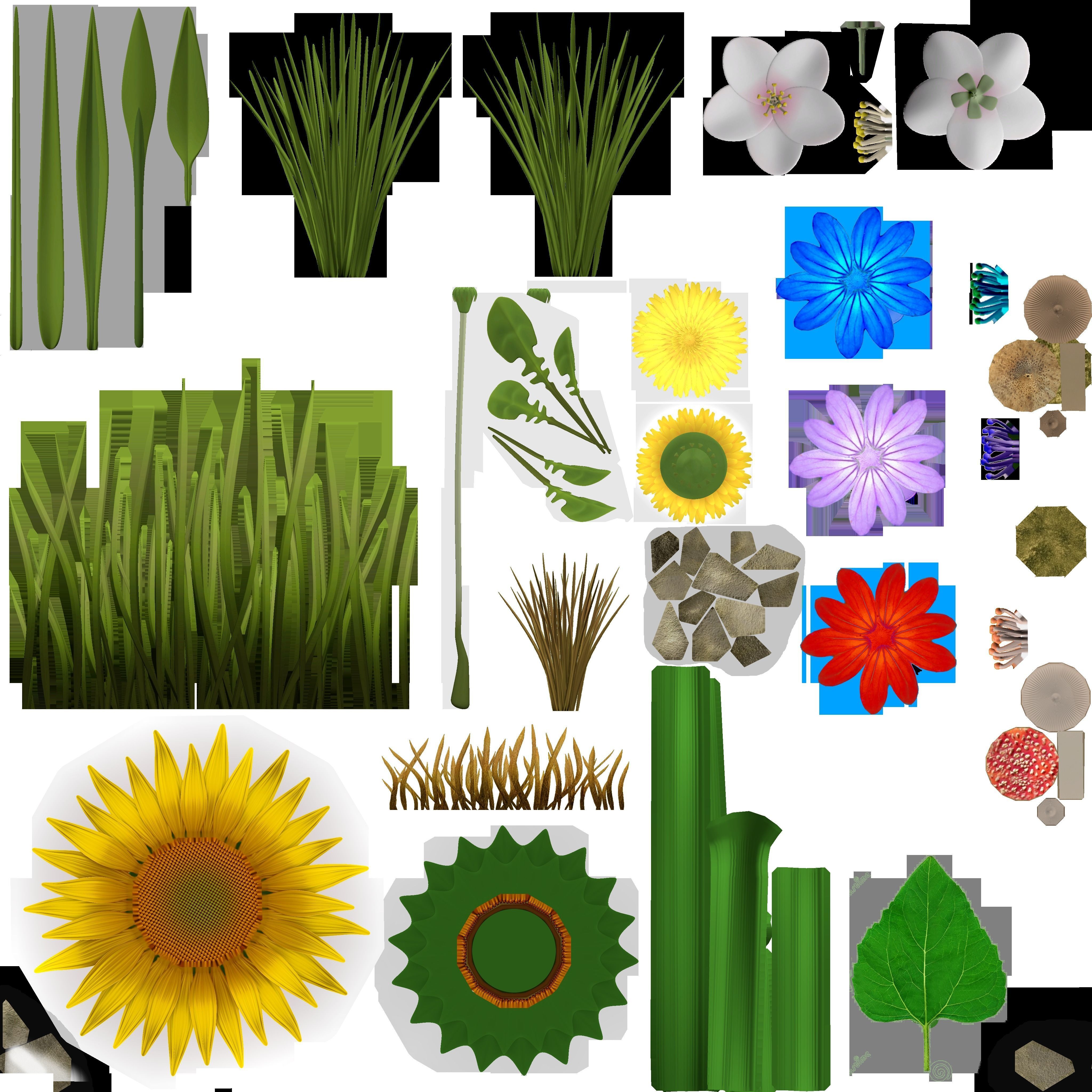 Low-Poly Dandelion Flower Version 5 - Object 11 Low-poly 3D model_52