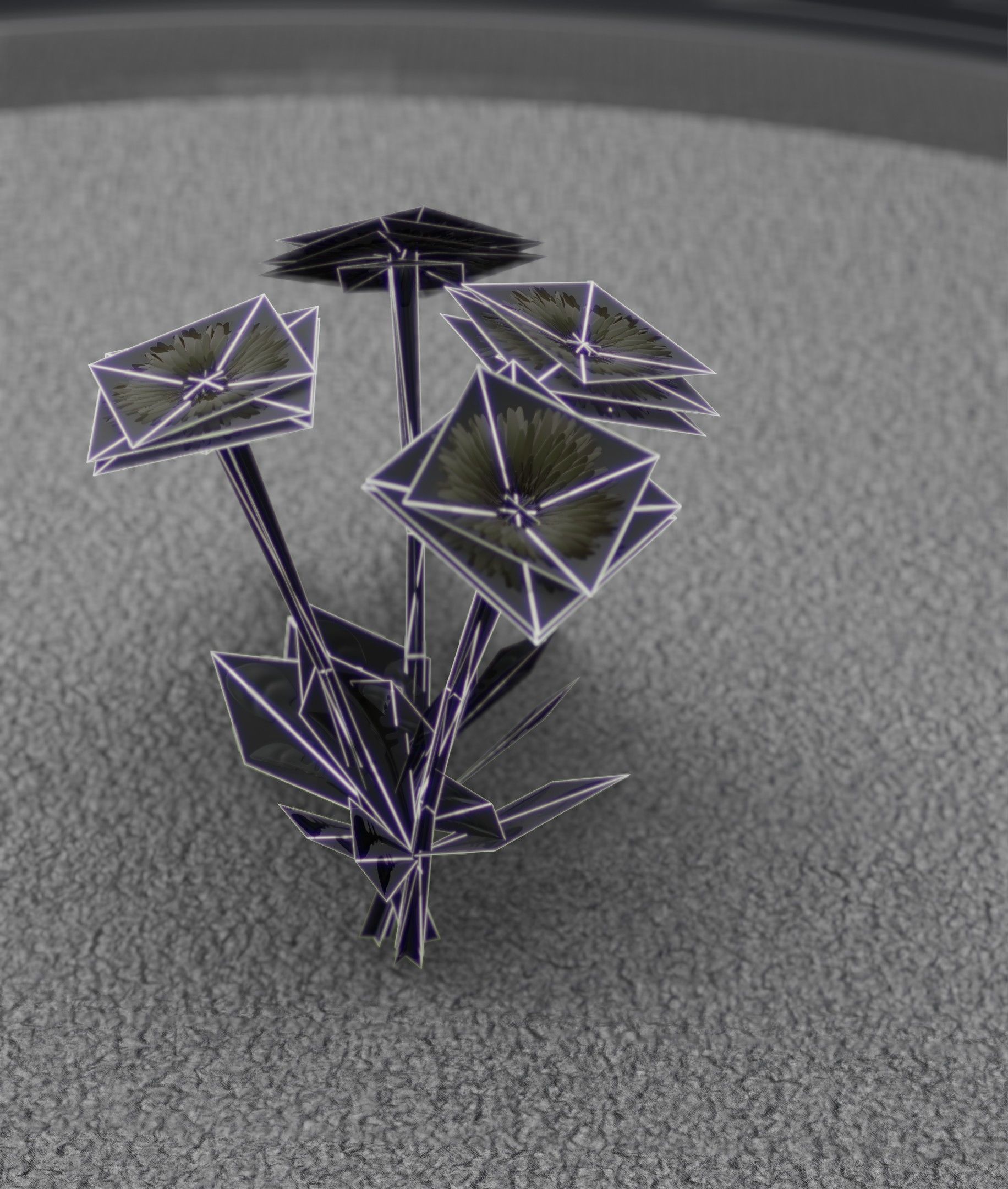 Low-Poly Dandelion Flower Version 5 - Object 11 Low-poly 3D model_34