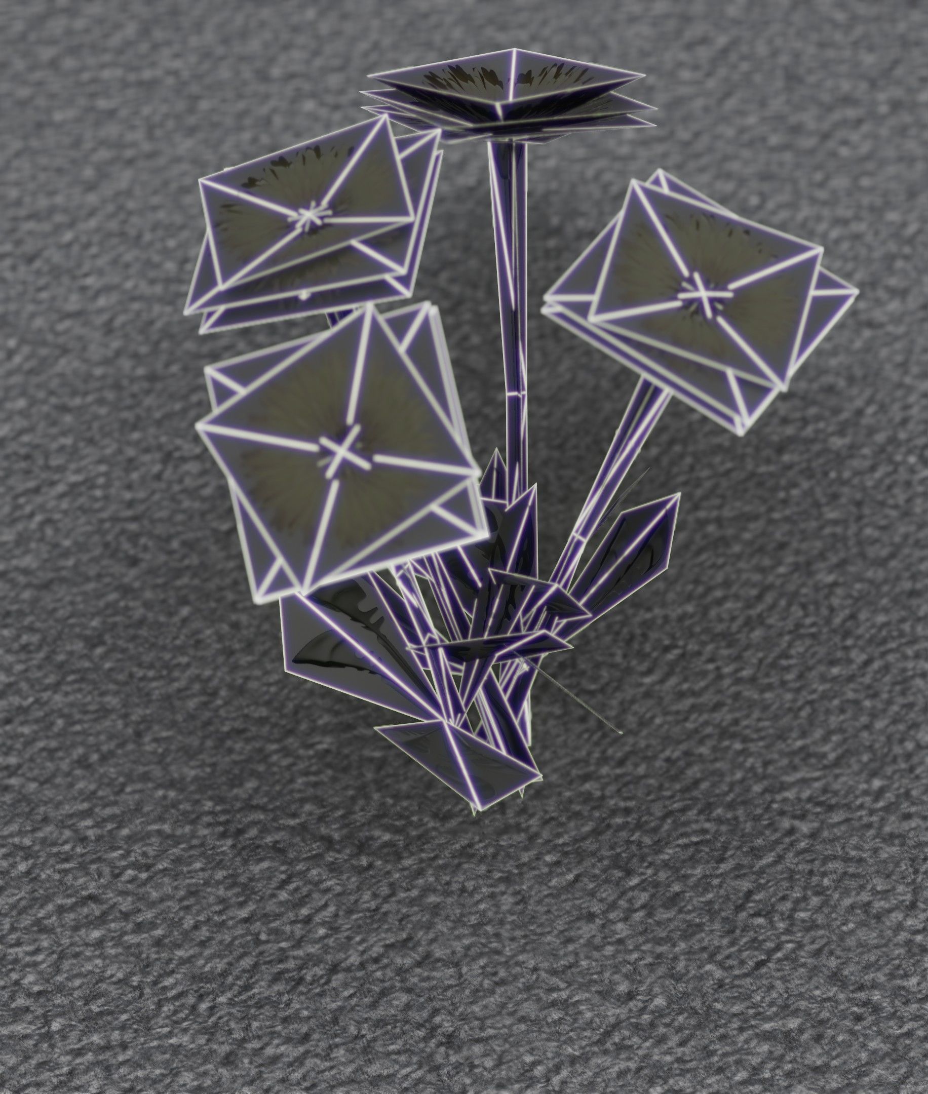 Low-Poly Dandelion Flower Version 5 - Object 11 Low-poly 3D model_3