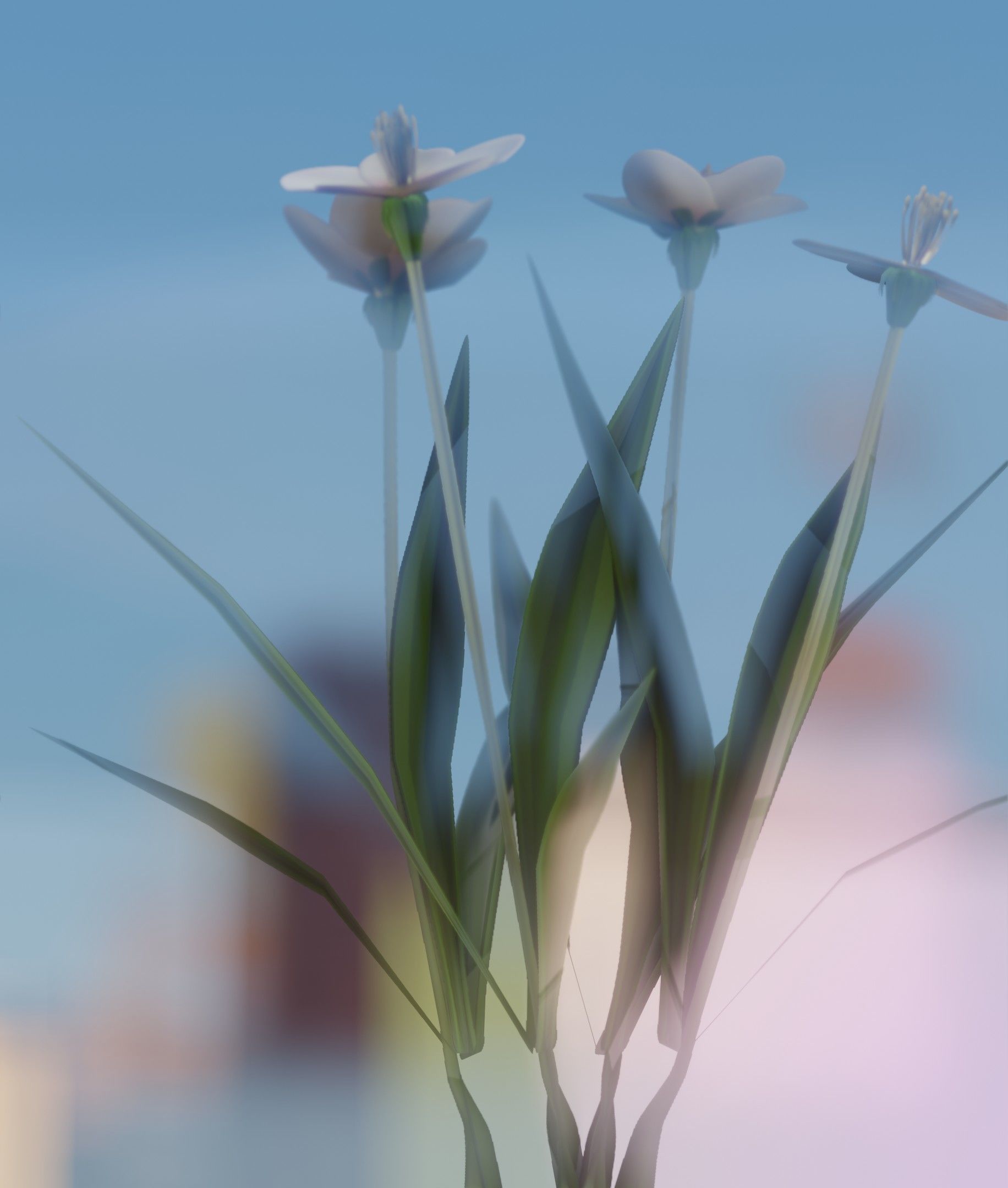 White Flowers - Verion 6 - Object 16 Low-poly 3D model_19