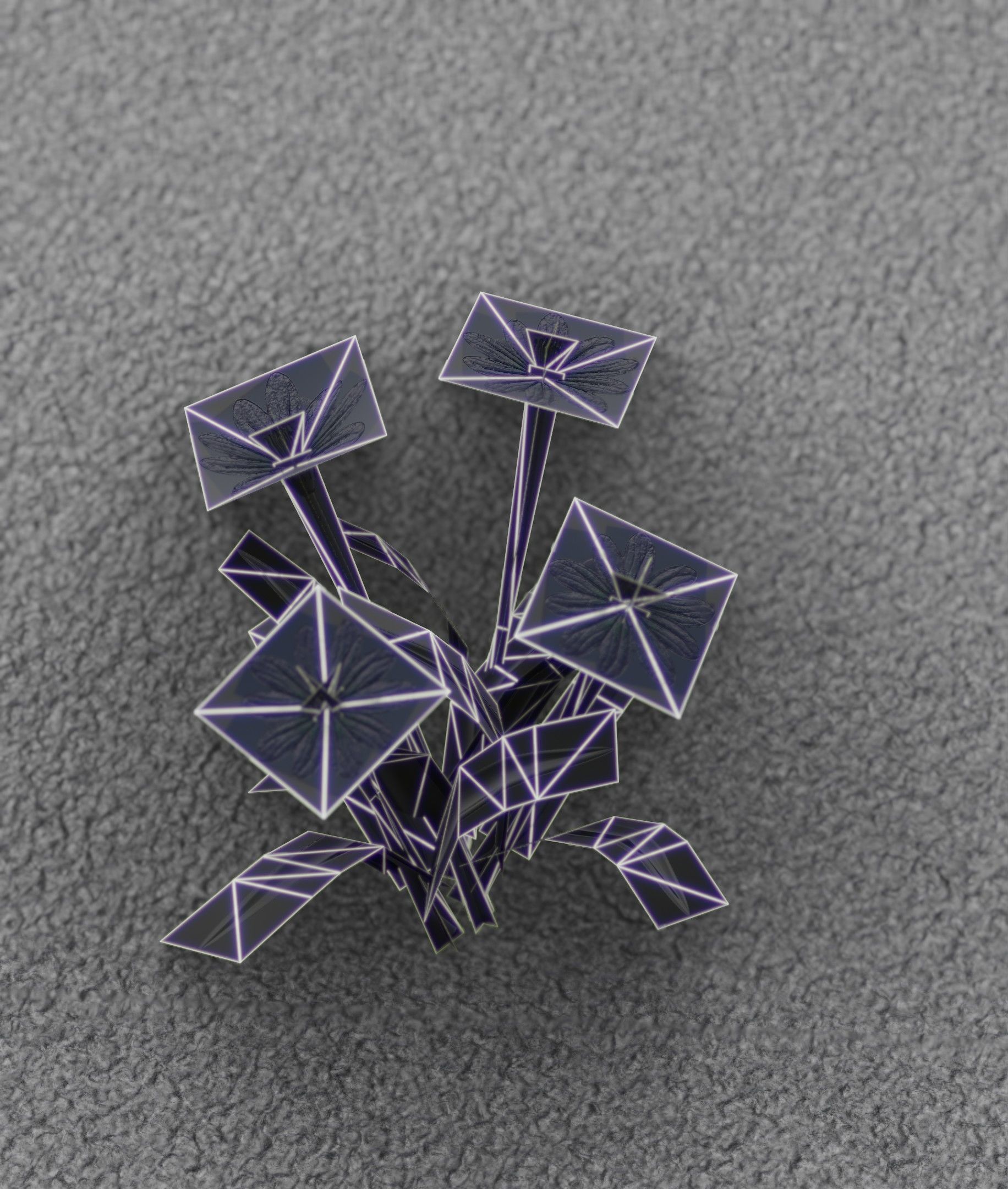 Blue Flowers - Verion 5 - Object 20 Low-poly 3D model_6