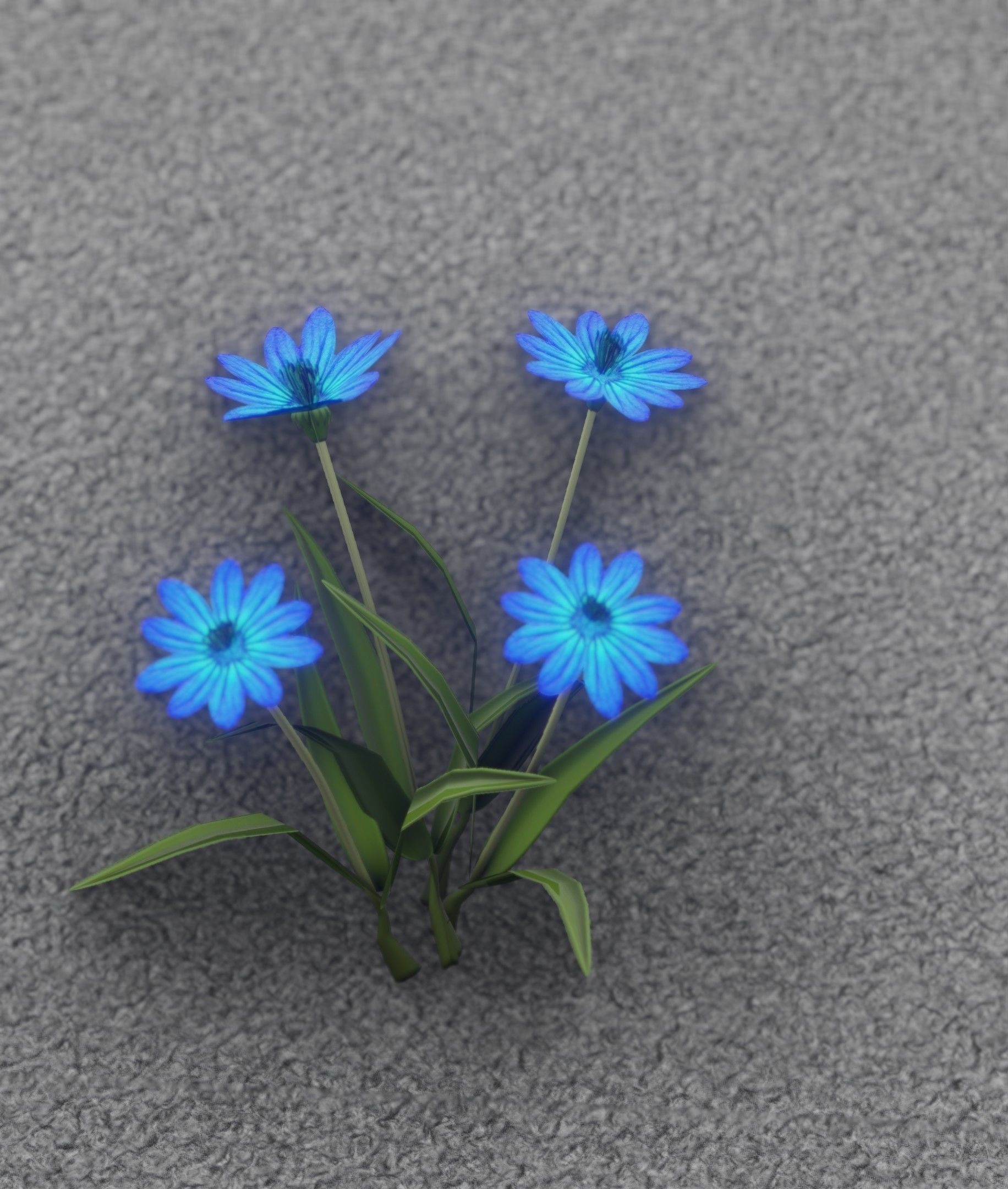 Blue Flowers - Verion 5 - Object 20 Low-poly 3D model_13