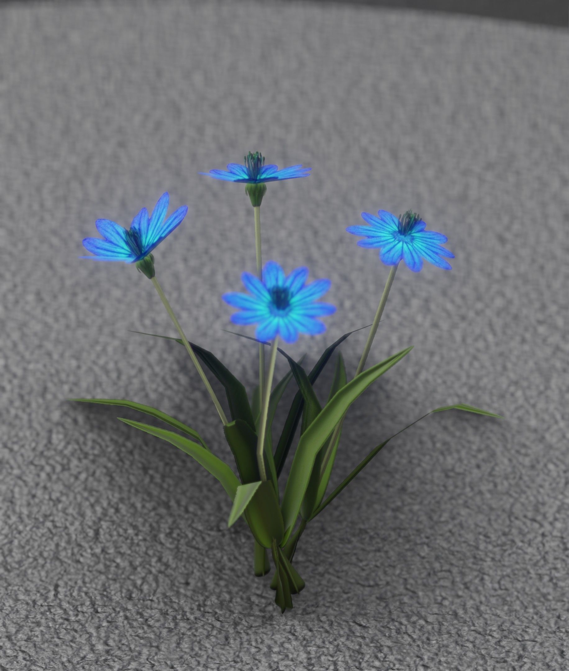 Blue Flowers - Verion 5 - Object 20 Low-poly 3D model_37