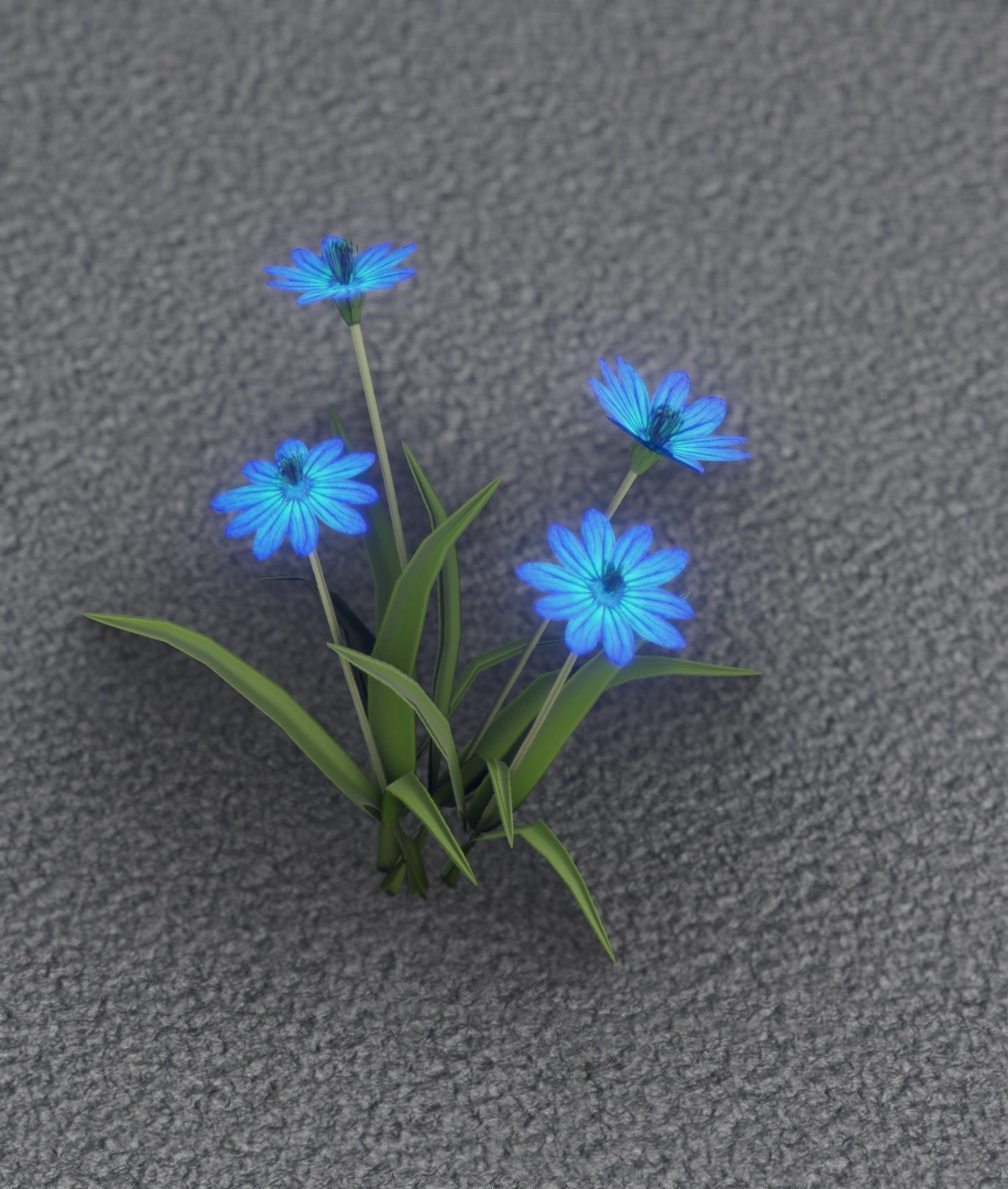 Blue Flowers - Verion 5 - Object 20 Low-poly 3D model_30