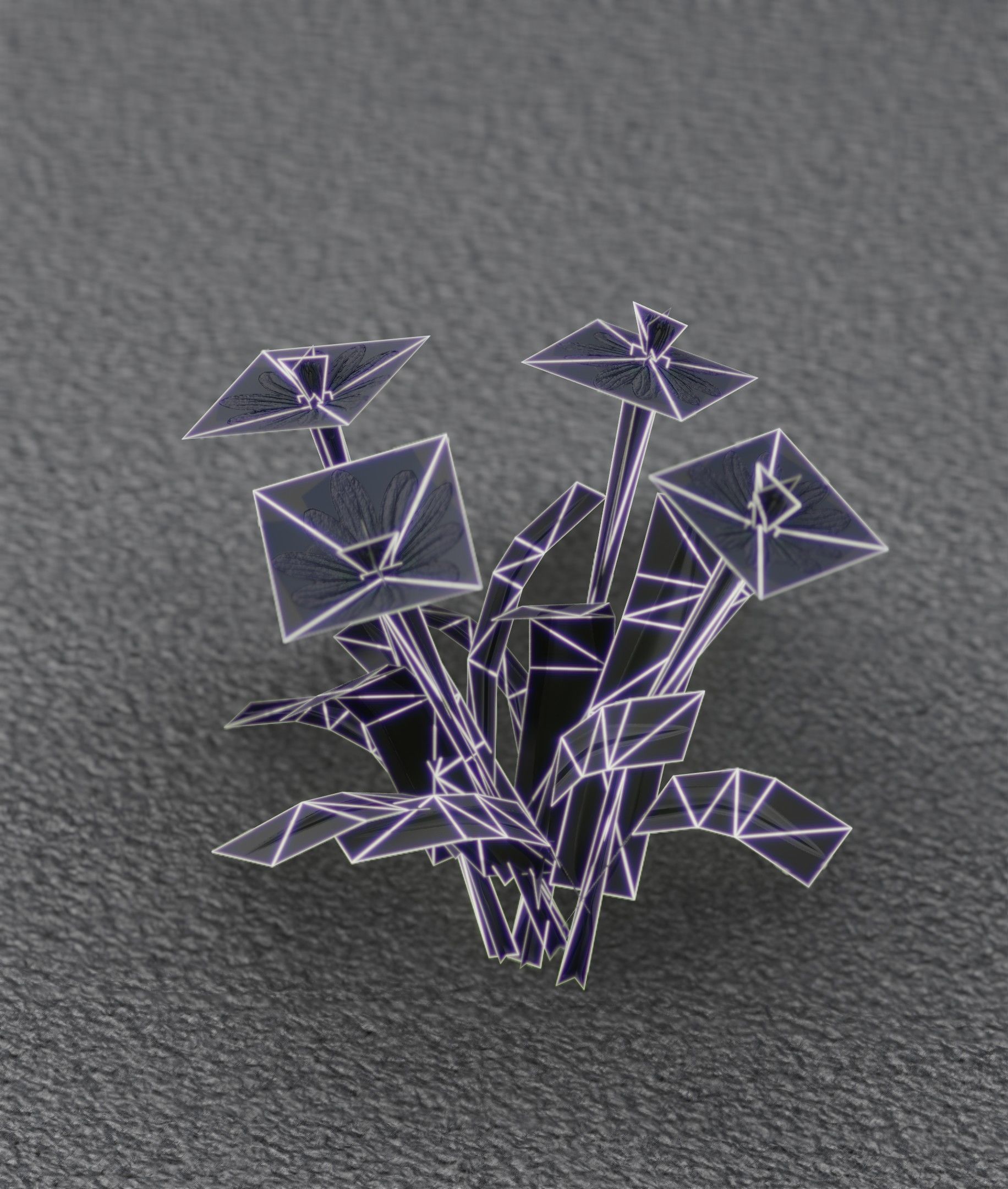 Blue Flowers - Verion 5 - Object 20 Low-poly 3D model_35