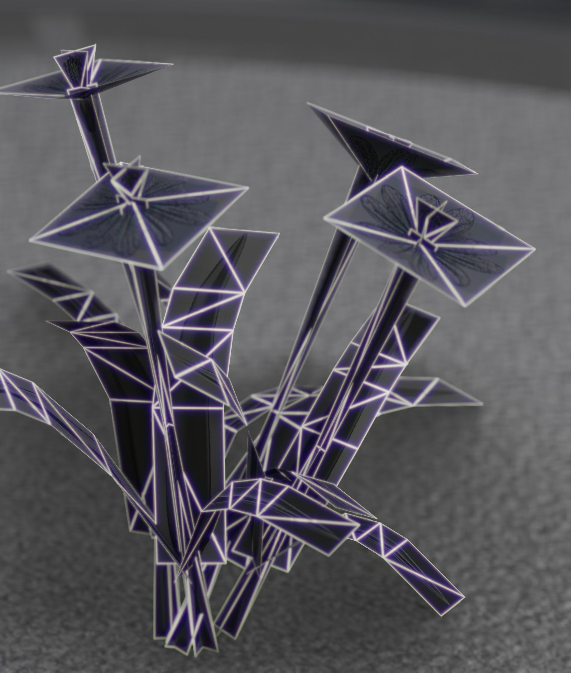 Blue Flowers - Verion 5 - Object 20 Low-poly 3D model_3