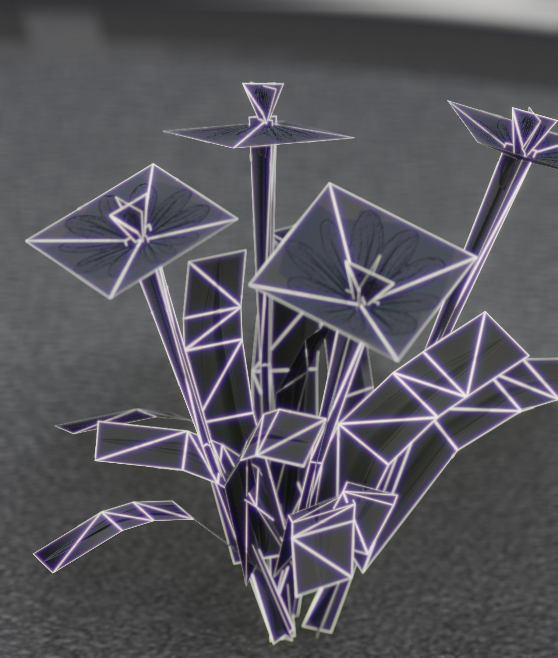 Blue Flowers - Verion 5 - Object 20 Low-poly 3D model_21