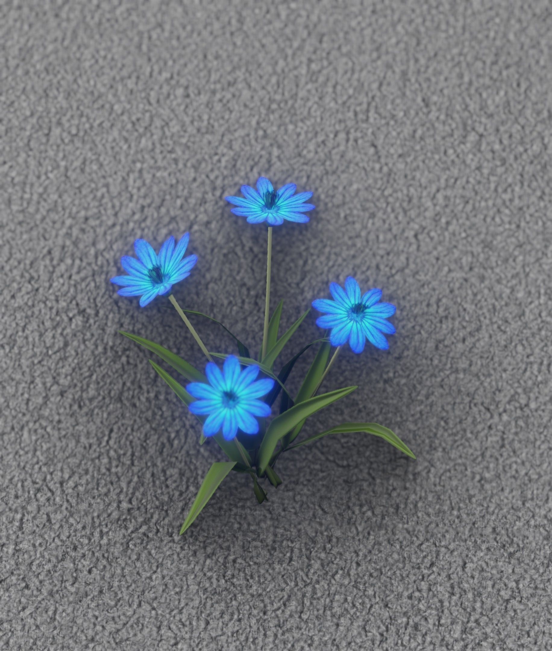 Blue Flowers - Verion 5 - Object 20 Low-poly 3D model_11