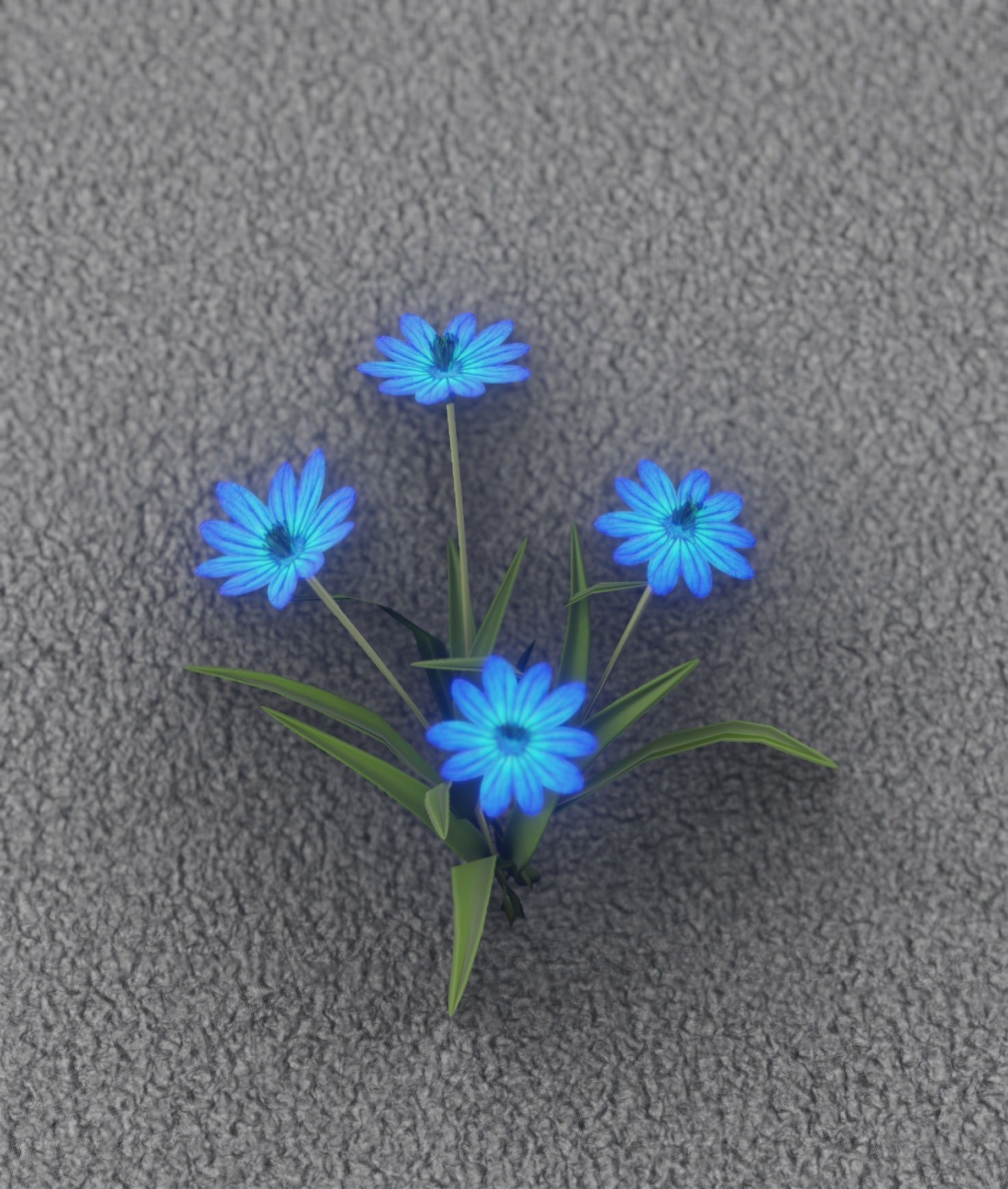 Blue Flowers - Verion 5 - Object 20 Low-poly 3D model_10