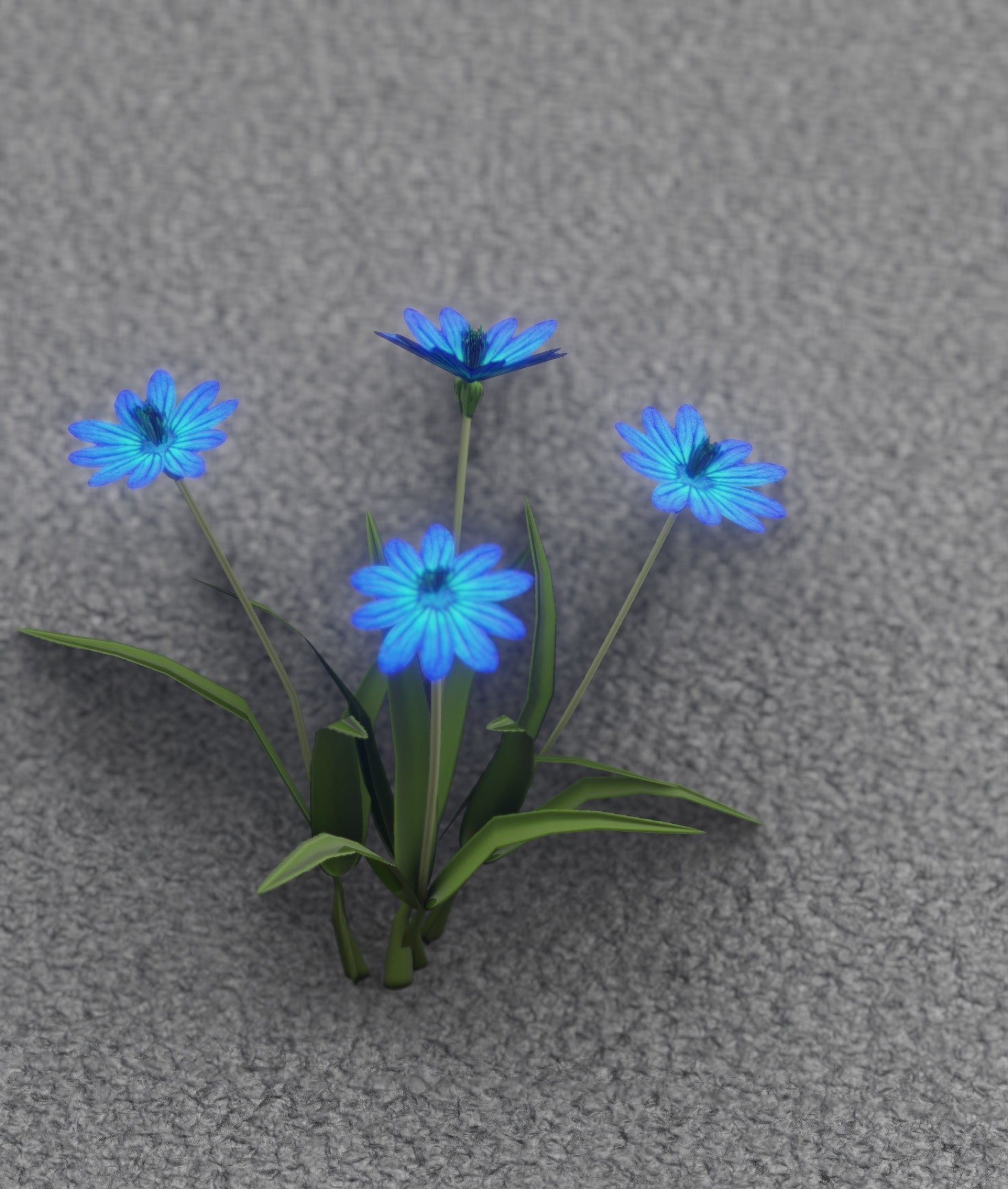 Blue Flowers - Verion 5 - Object 20 Low-poly 3D model_28