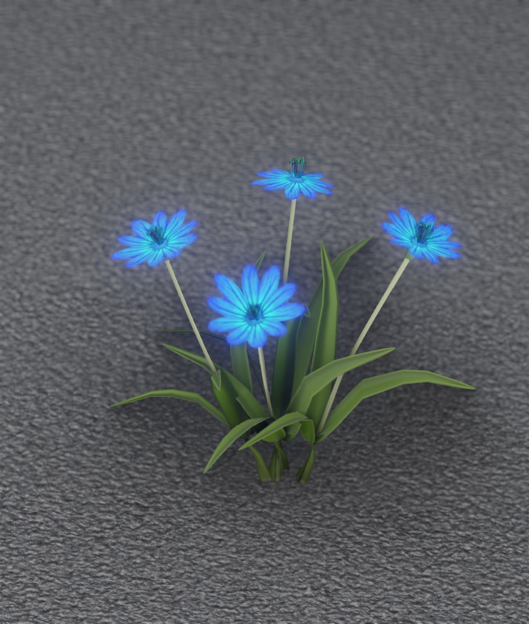Blue Flowers - Verion 5 - Object 20 Low-poly 3D model_34