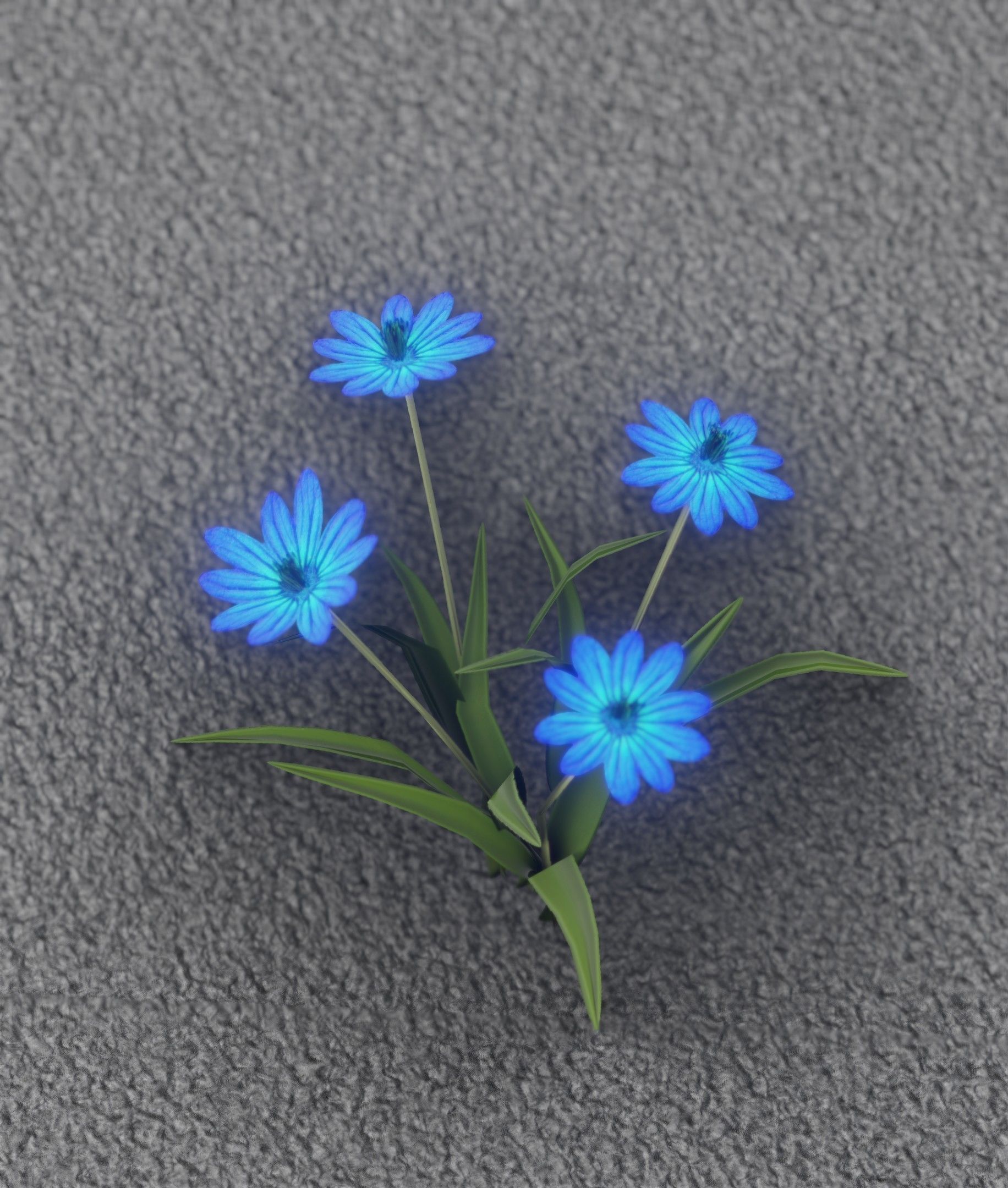 Blue Flowers - Verion 5 - Object 20 Low-poly 3D model_9
