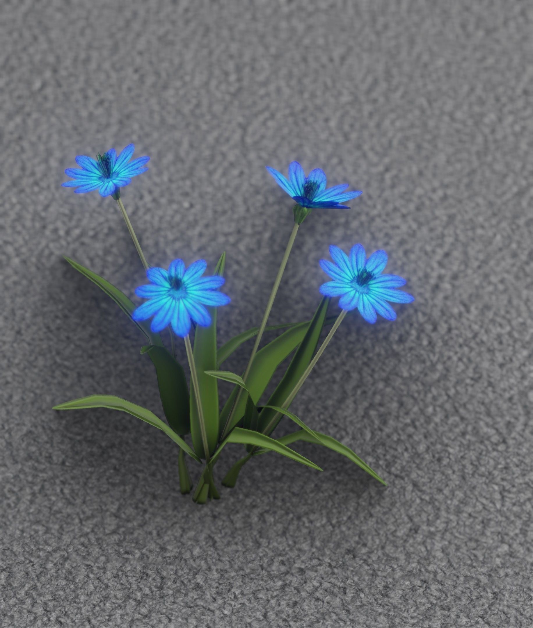 Blue Flowers - Verion 5 - Object 20 Low-poly 3D model_29