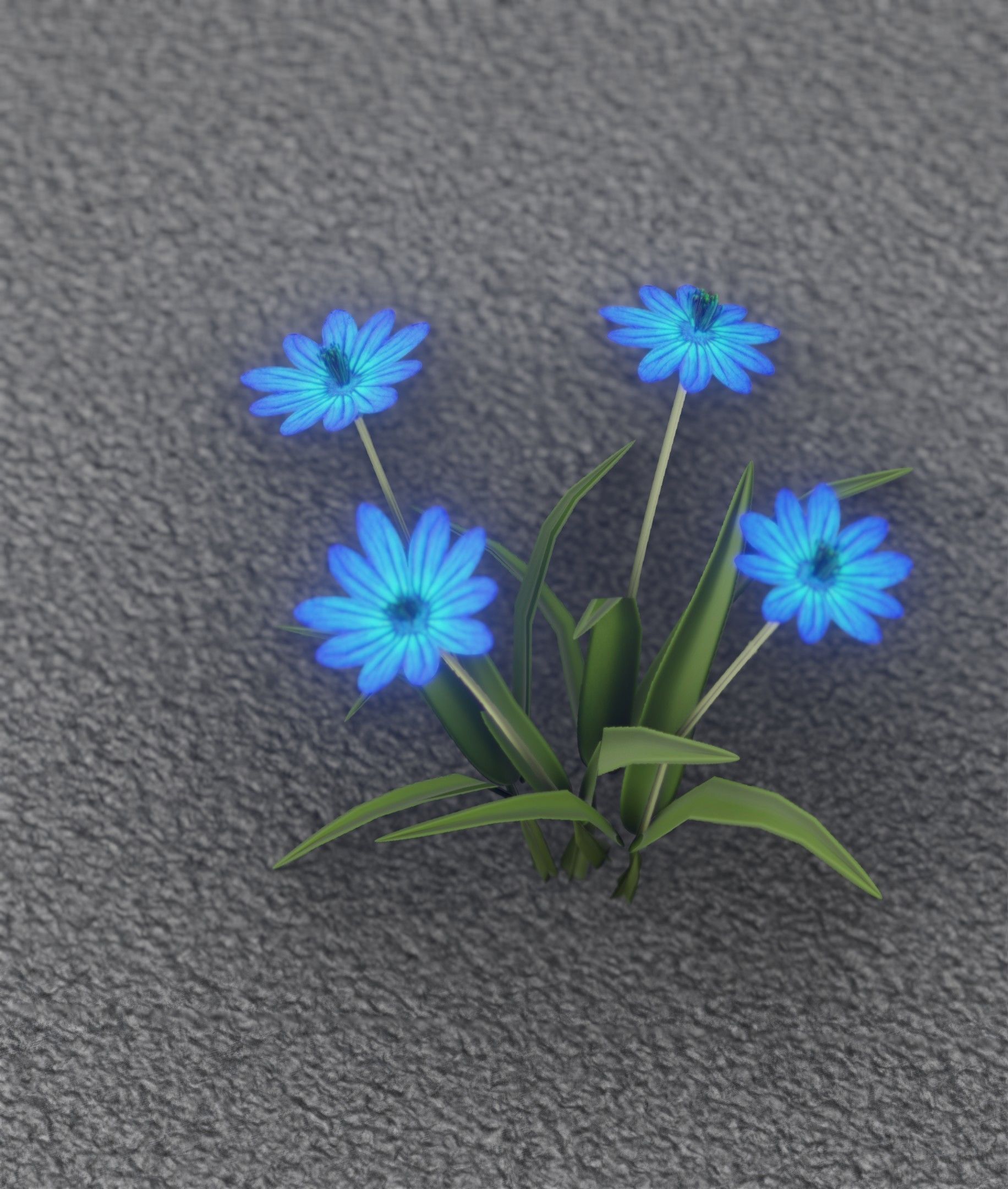 Blue Flowers - Verion 5 - Object 20 Low-poly 3D model_8