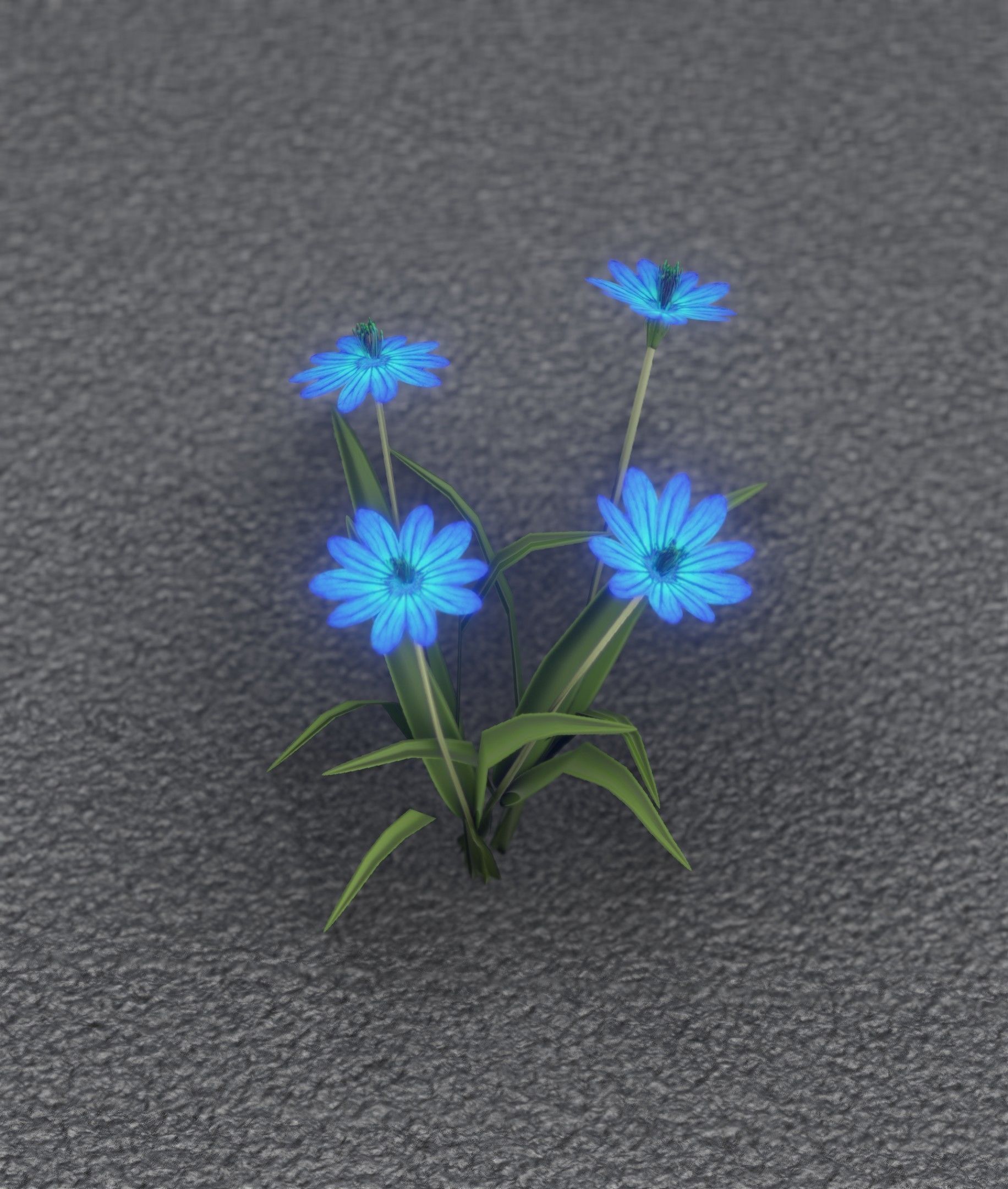 Blue Flowers - Verion 5 - Object 20 Low-poly 3D model_32