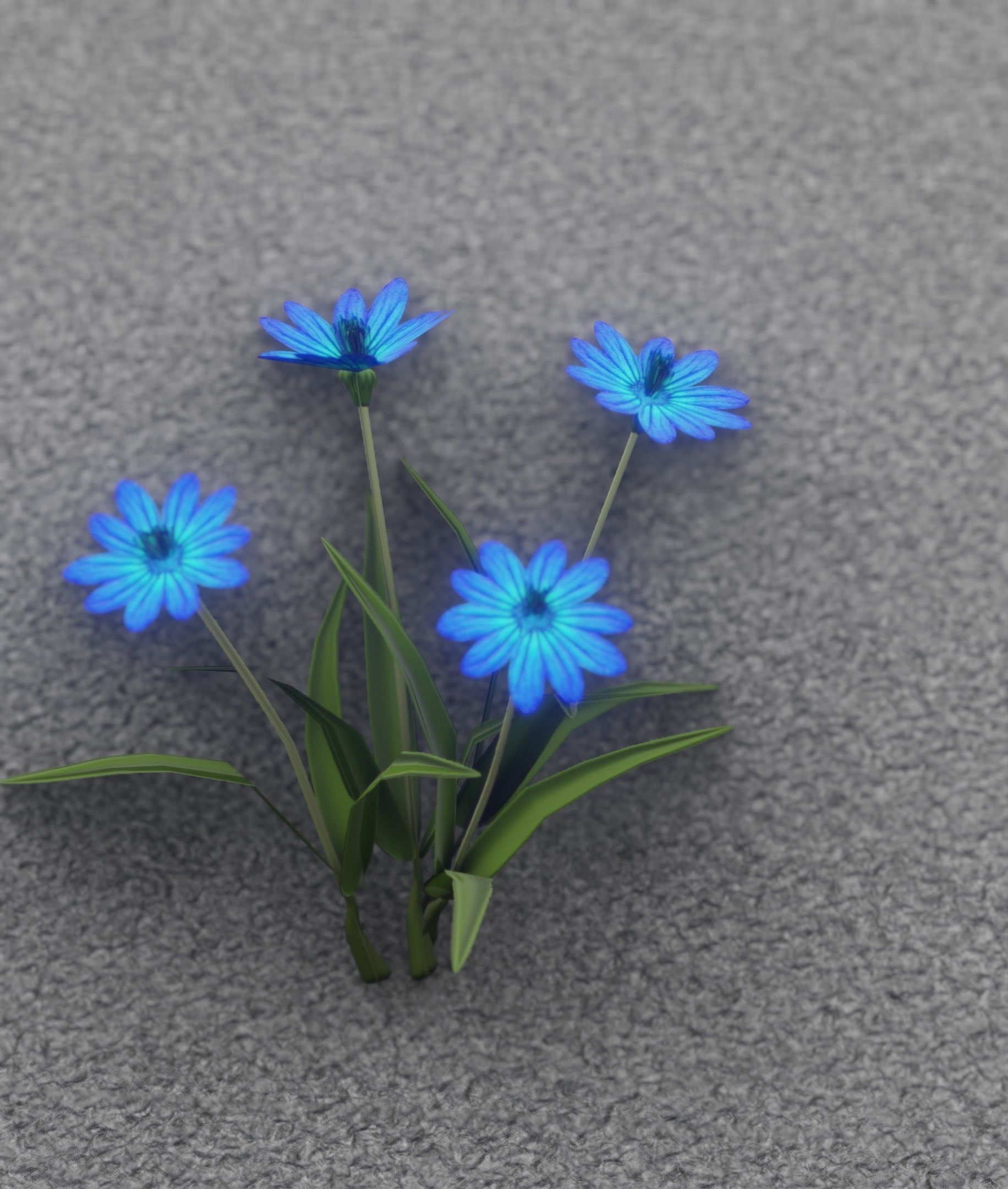 Blue Flowers - Verion 5 - Object 20 Low-poly 3D model_14