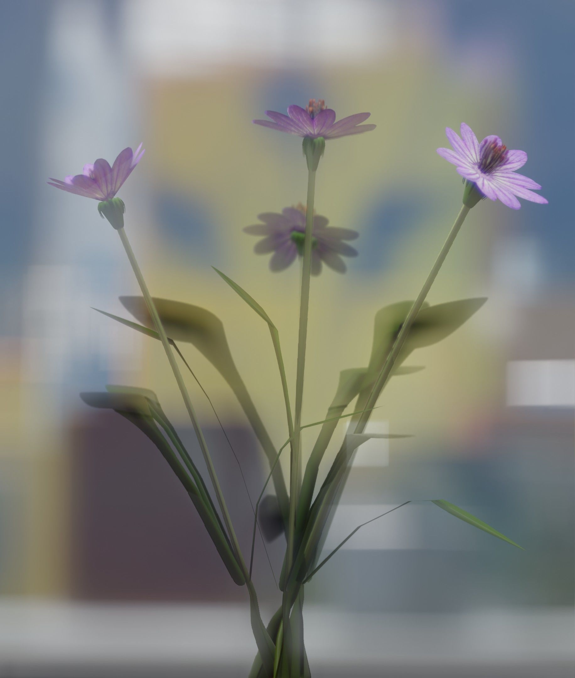 Violet Flowers - Verion 5 - Object 25 Low-poly 3D model_33