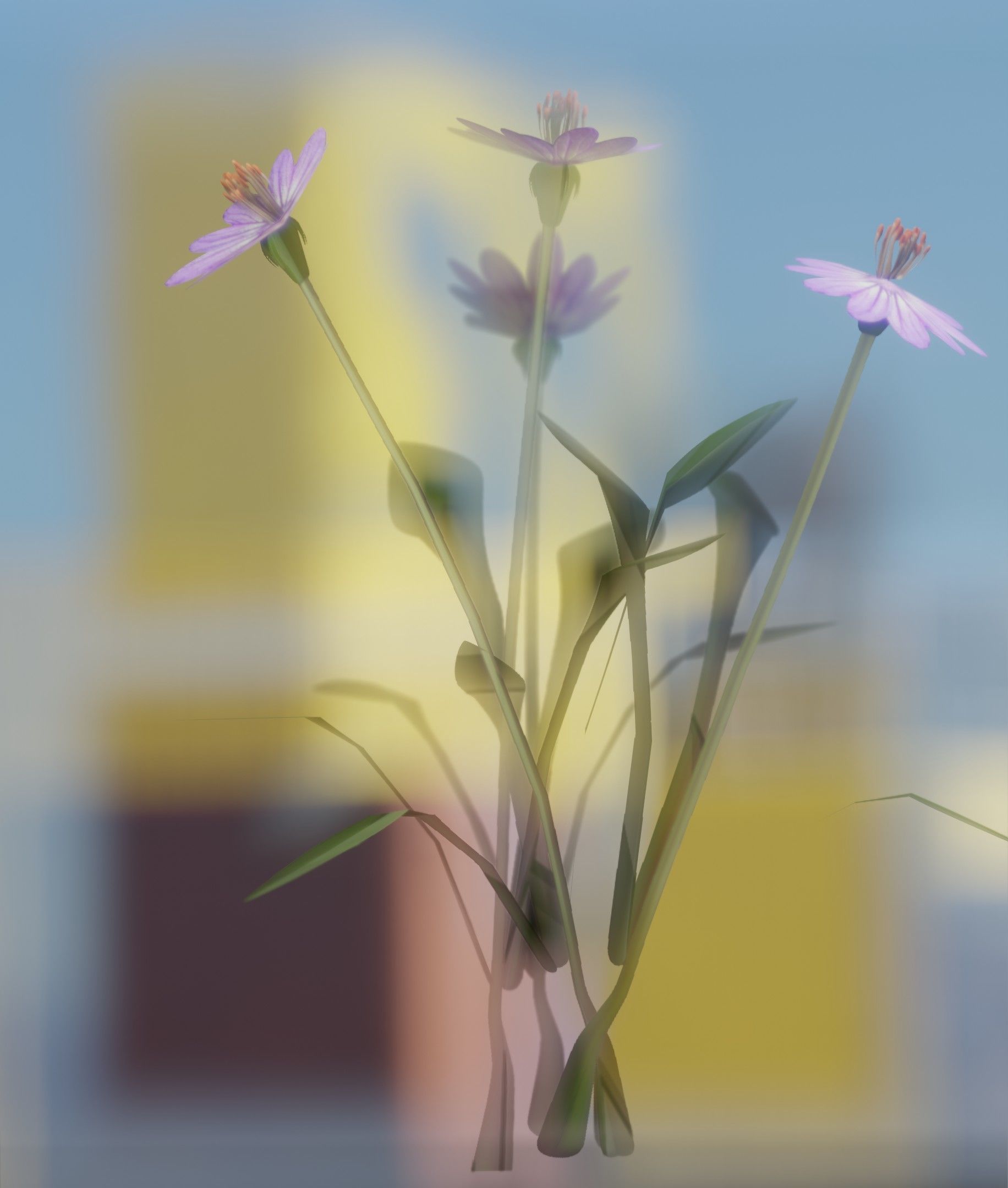 Violet Flowers - Verion 5 - Object 25 Low-poly 3D model_11
