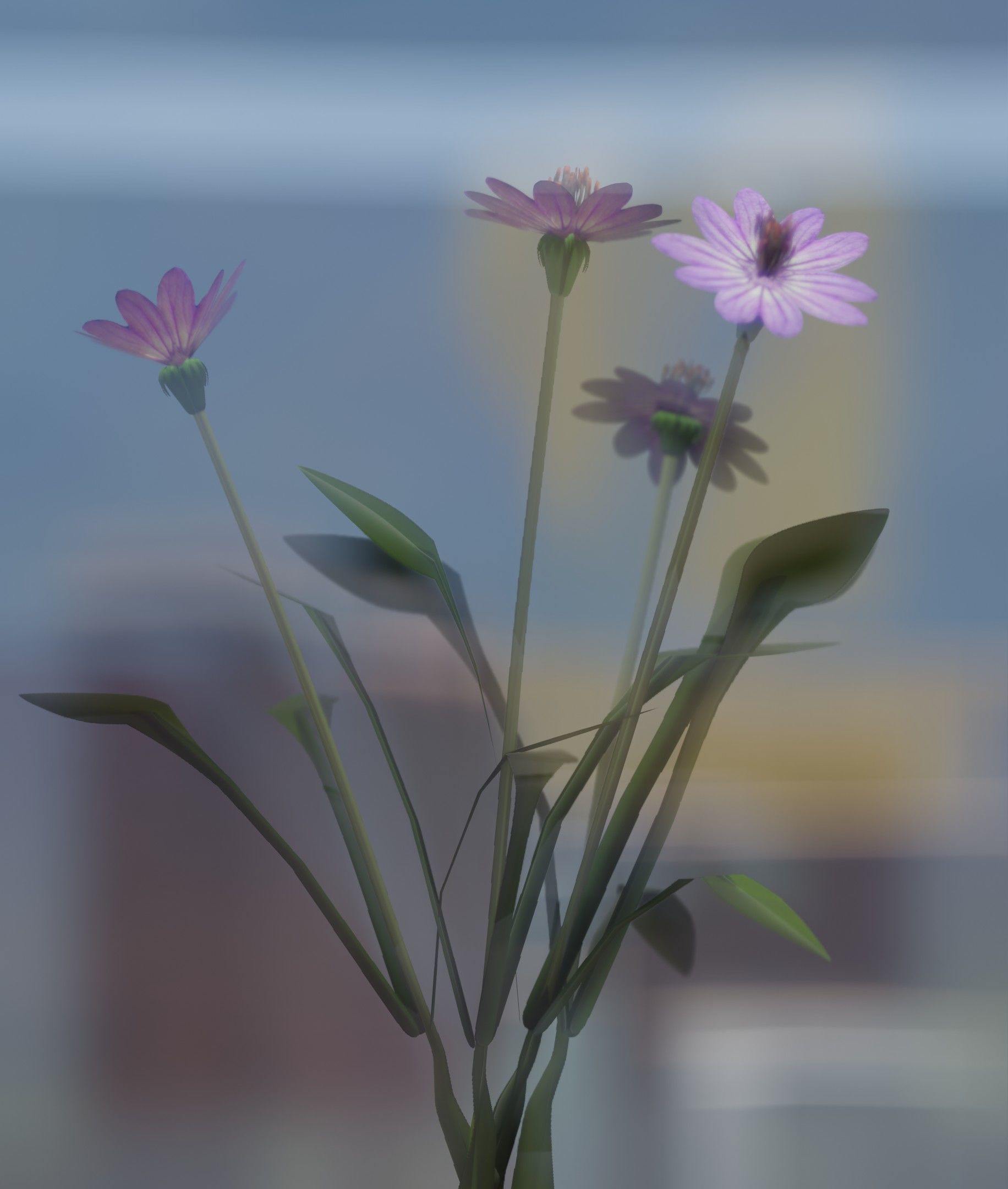Violet Flowers - Verion 5 - Object 25 Low-poly 3D model_34