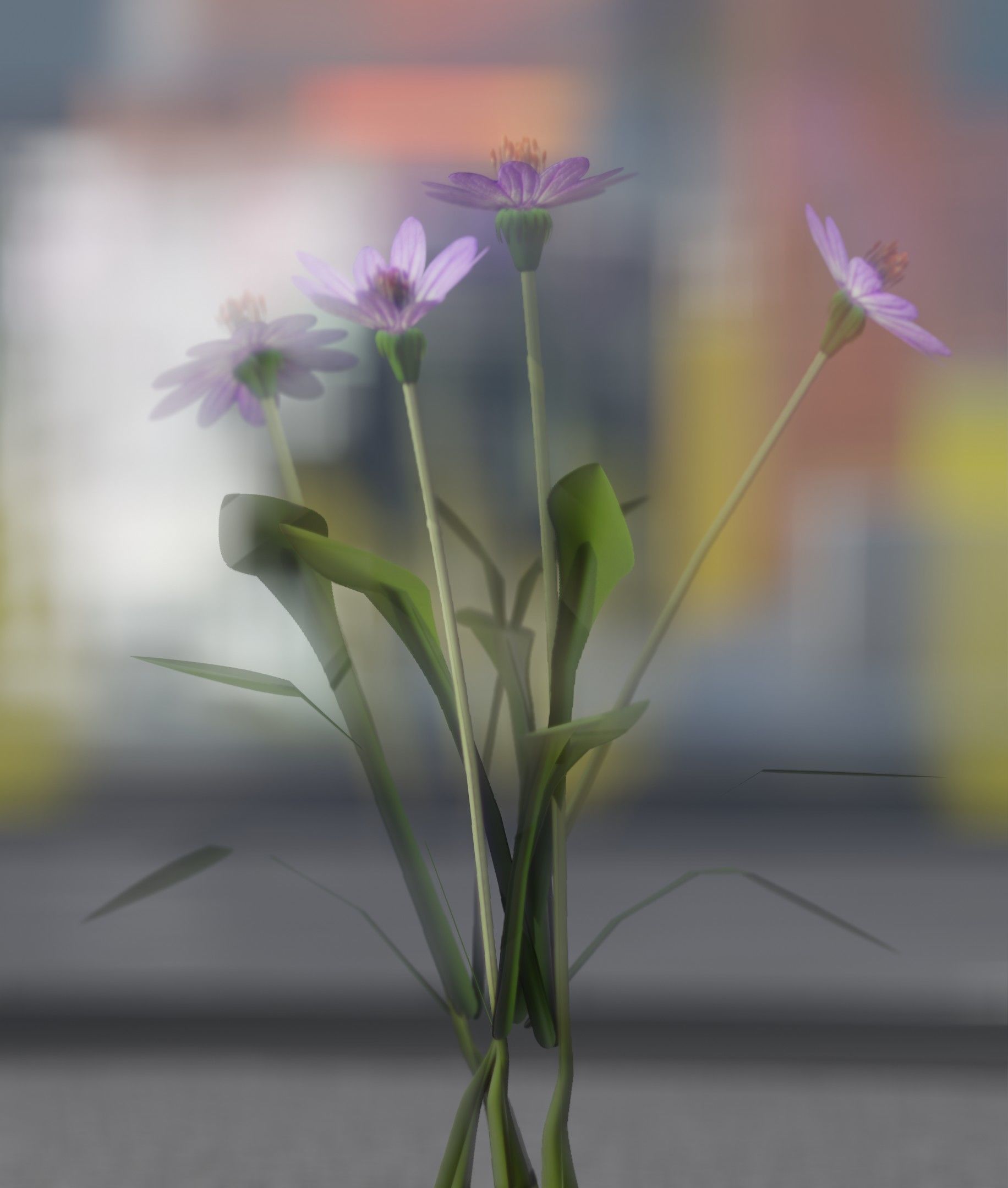 Violet Flowers - Verion 5 - Object 25 Low-poly 3D model_31