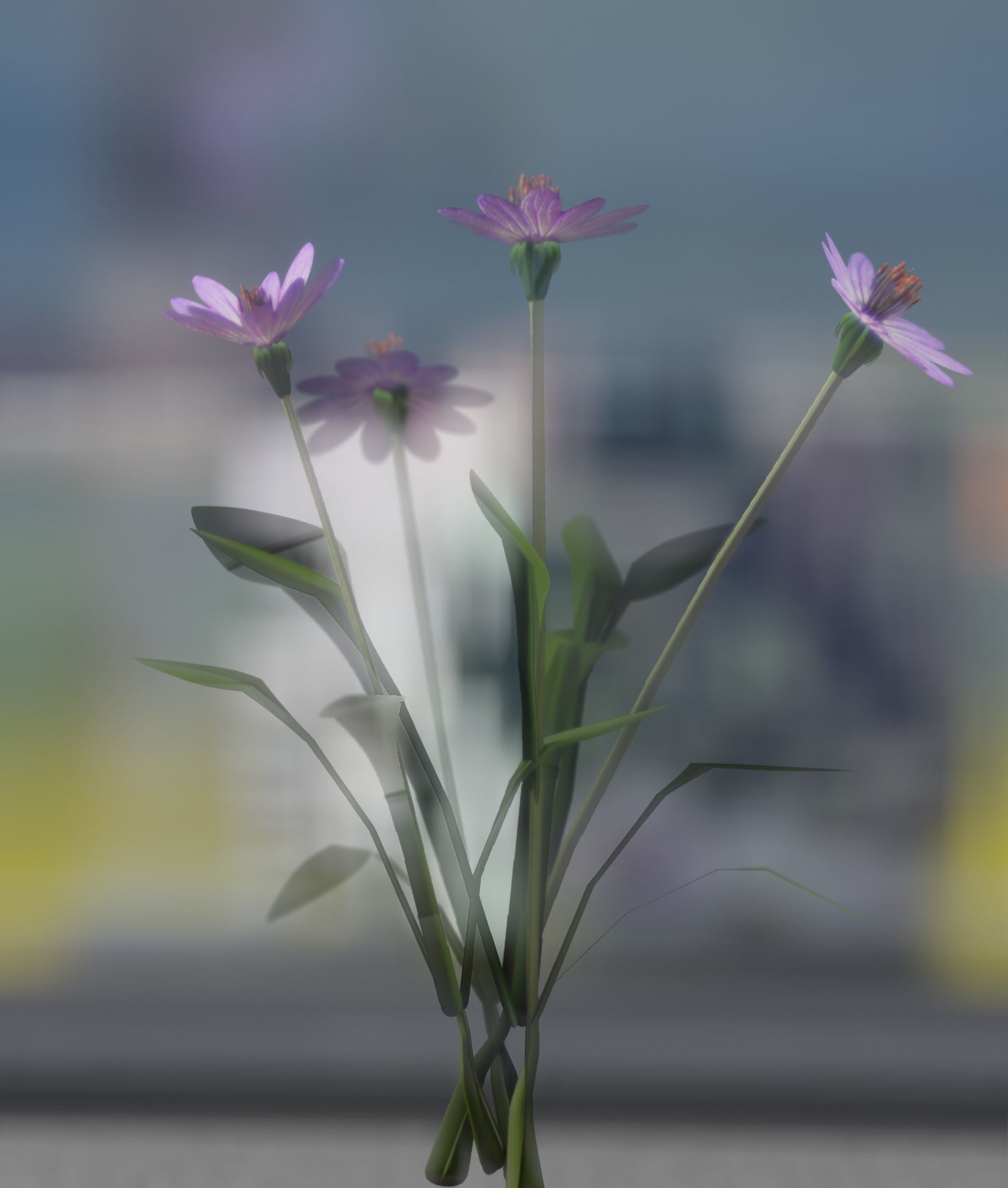 Violet Flowers - Verion 5 - Object 25 Low-poly 3D model_32