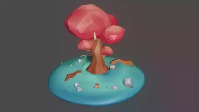 Lowpoly Fantasy Tree Low-poly 3D model