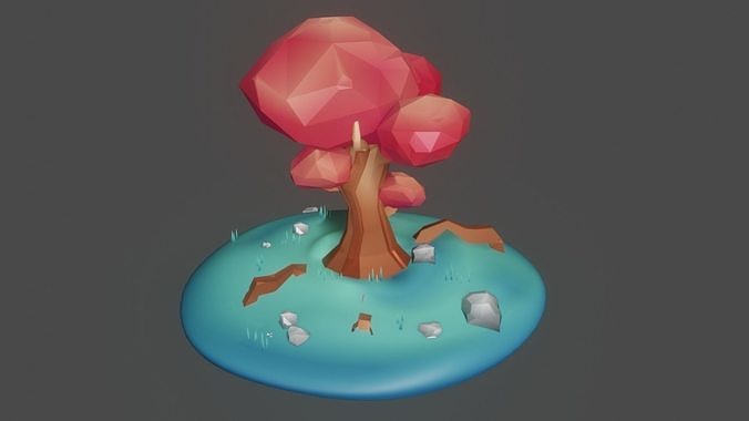 Lowpoly Fantasy Tree Low-poly 3D model