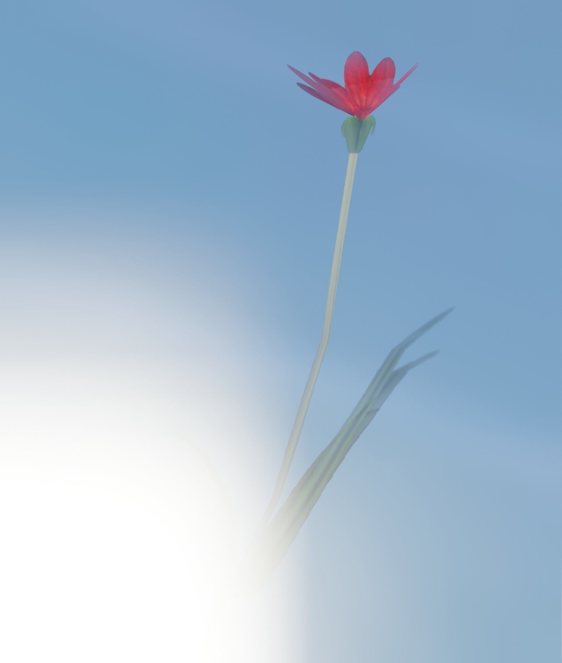 Red Flower - Verion 5 - Object 28 Low-poly 3D model_14