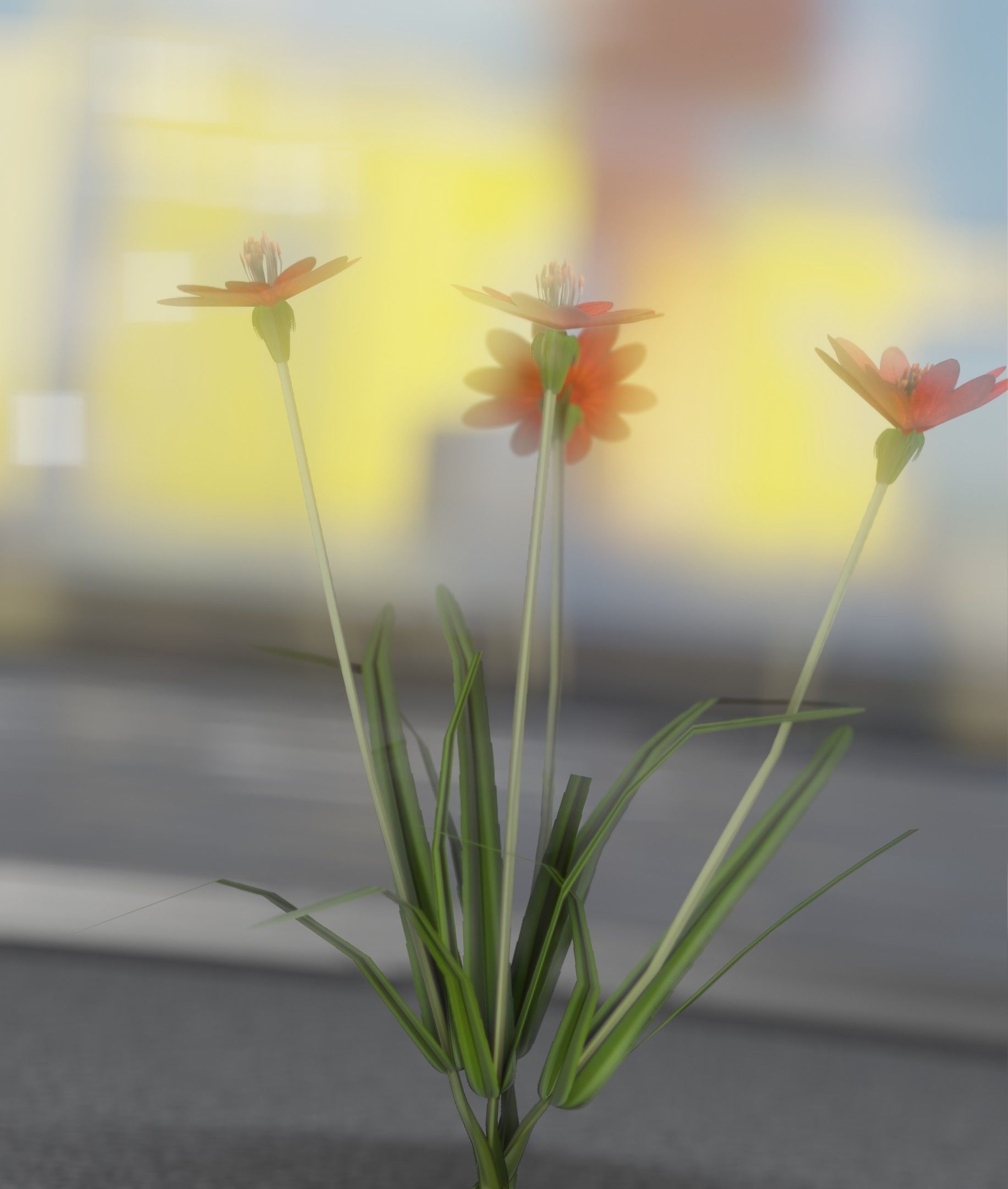 Red Flowers - Verion 7 - Object 30 Low-poly 3D model_2