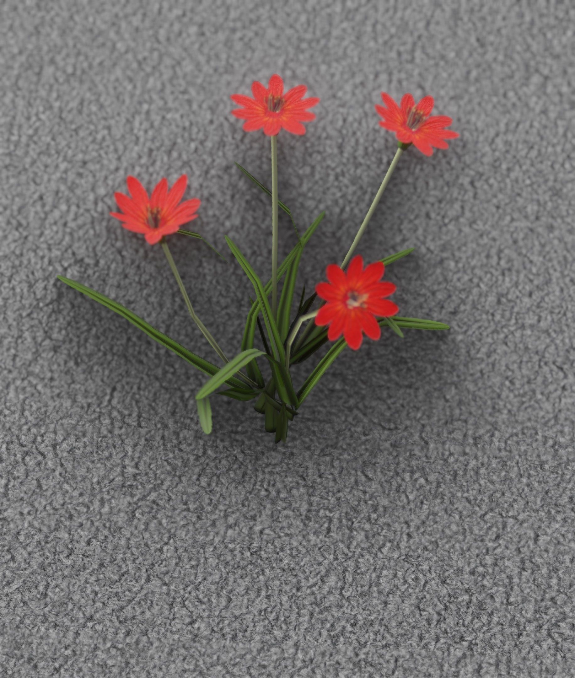Red Flowers - Verion 7 - Object 30 Low-poly 3D model_44