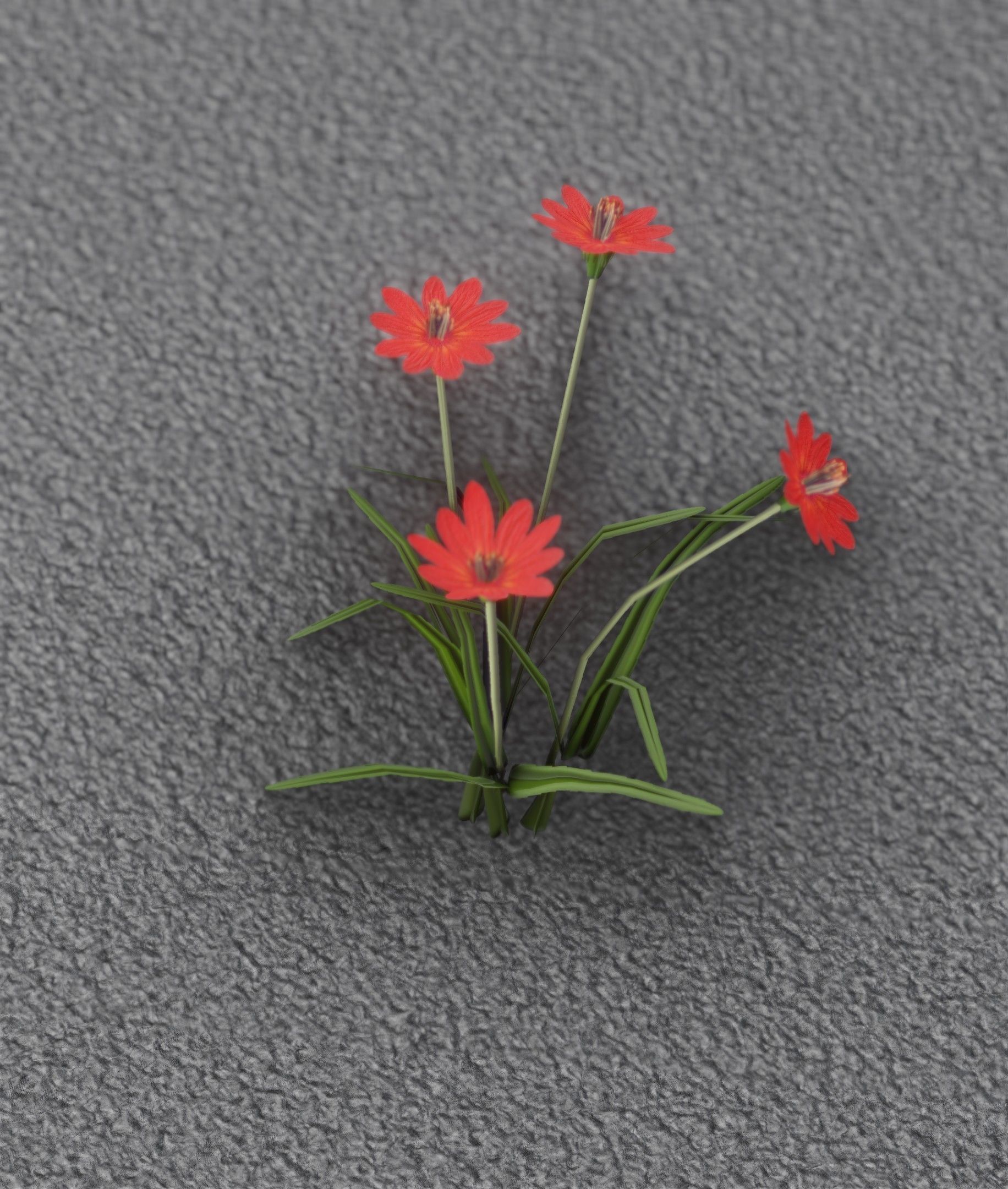 Red Flowers - Verion 7 - Object 30 Low-poly 3D model_8