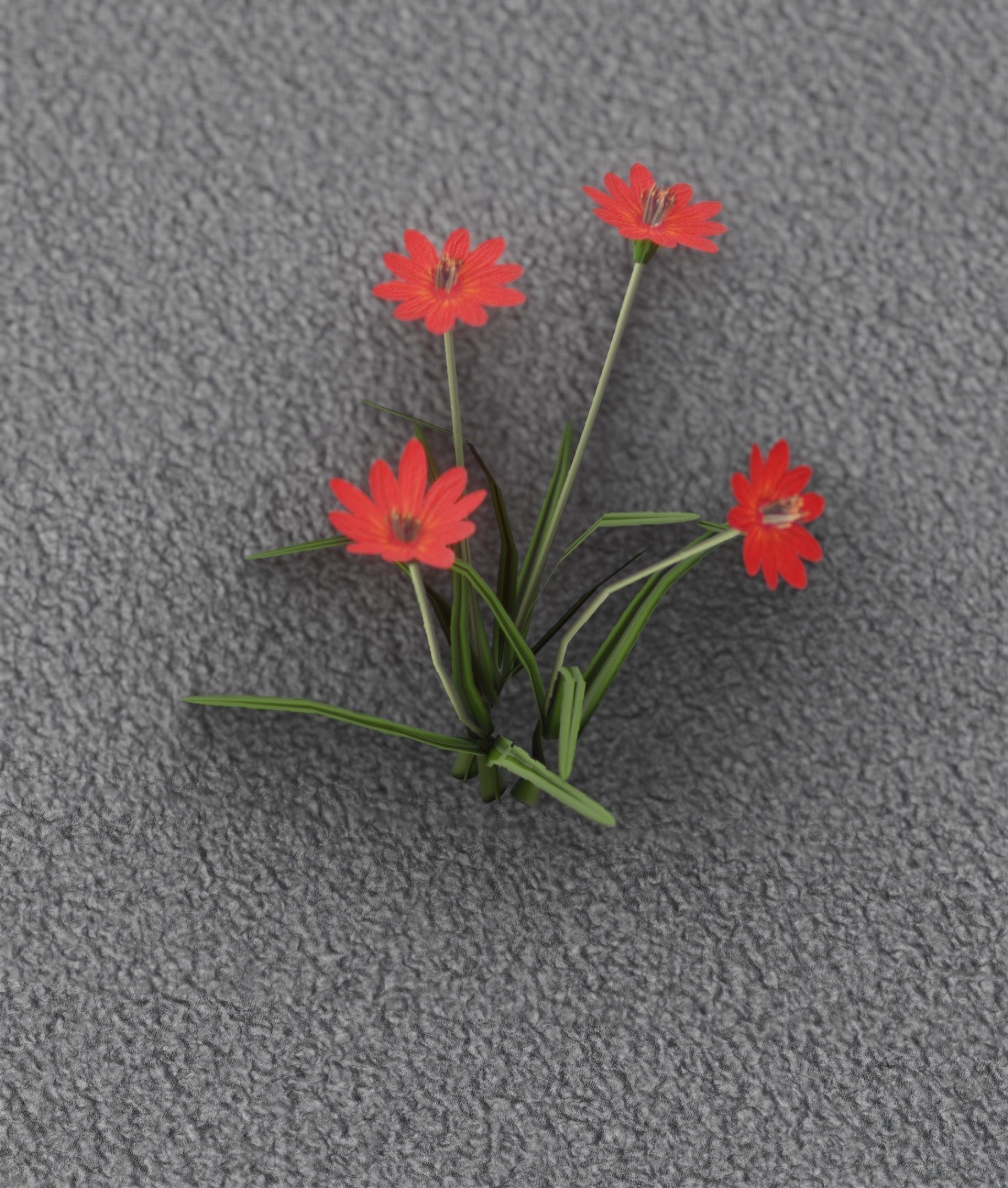 Red Flowers - Verion 7 - Object 30 Low-poly 3D model_9