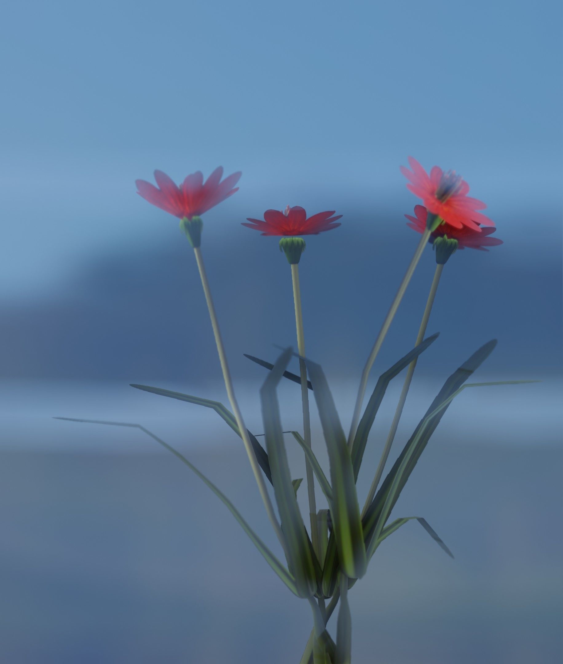 Red Flowers - Verion 7 - Object 30 Low-poly 3D model_36
