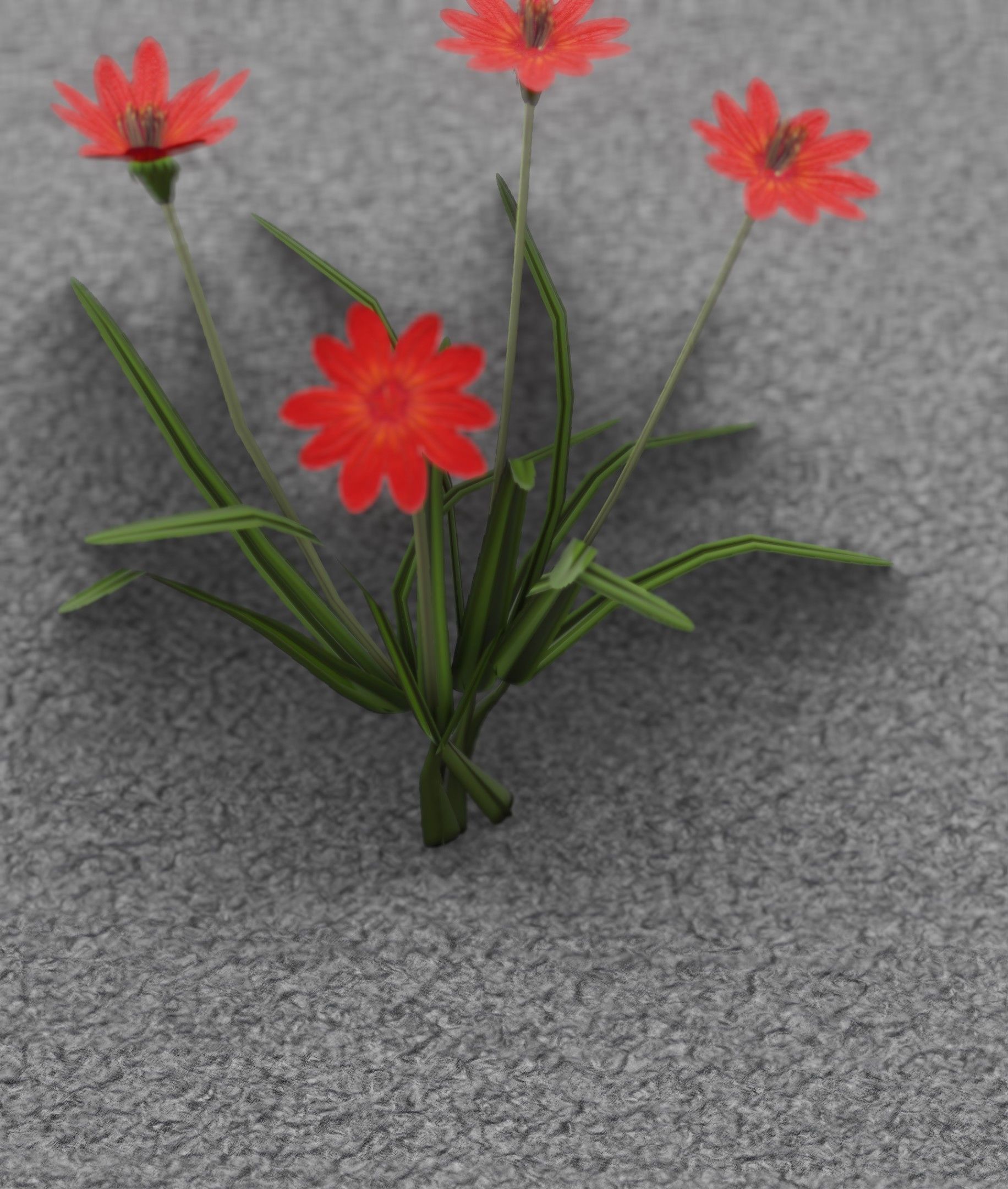 Red Flowers - Verion 7 - Object 30 Low-poly 3D model_46
