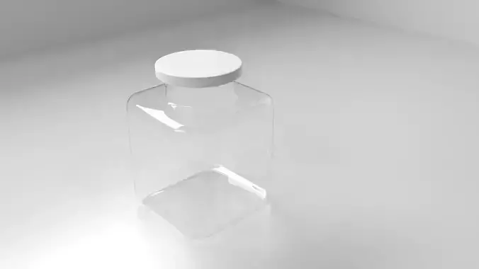 Square Food Canister 4 3D model