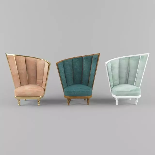 BERGERE chair with gold legs 3D model