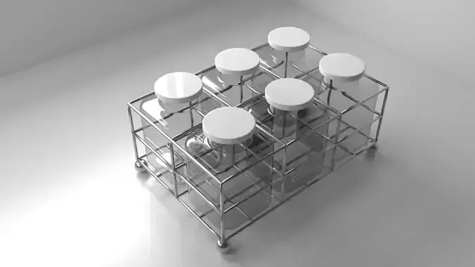 Square Food Canister with Rack 2